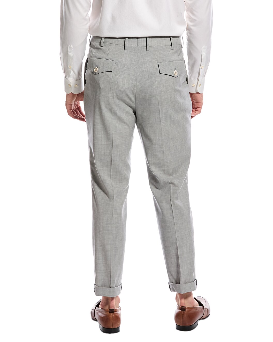 BRUNELLO CUCINELLI MEN'S PEARL PLEATED TAILORED TROUSERS