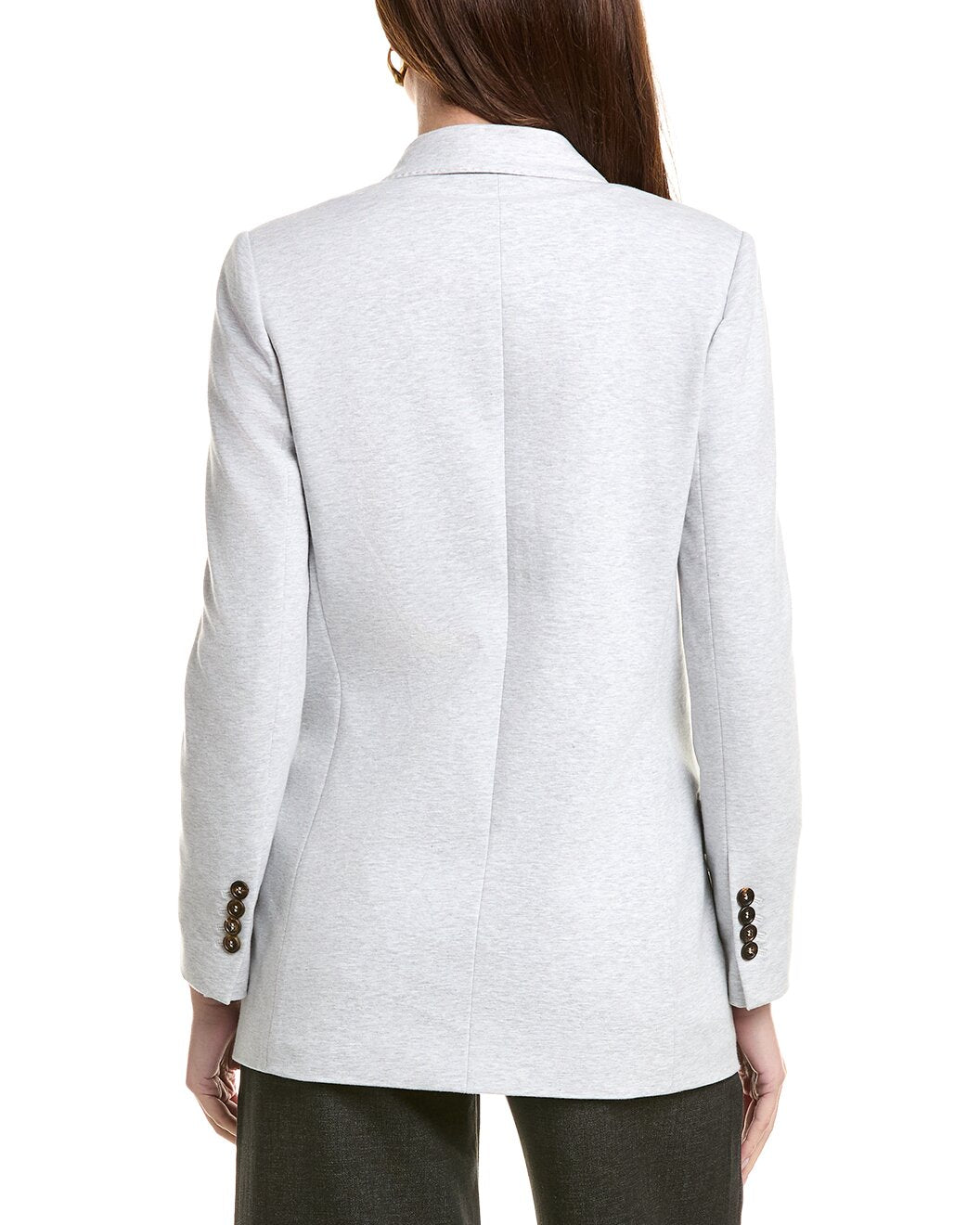 BRUNELLO CUCINELLI WOMEN'S LIGHT GREY TAILORED BLAZER