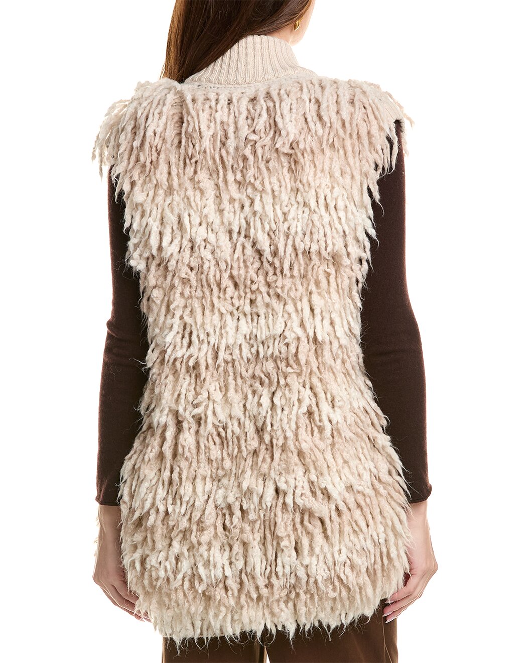 BRUNELLO CUCINELLI WOMEN'S BEIGE TEXTURED KNIT BUTTONED VEST