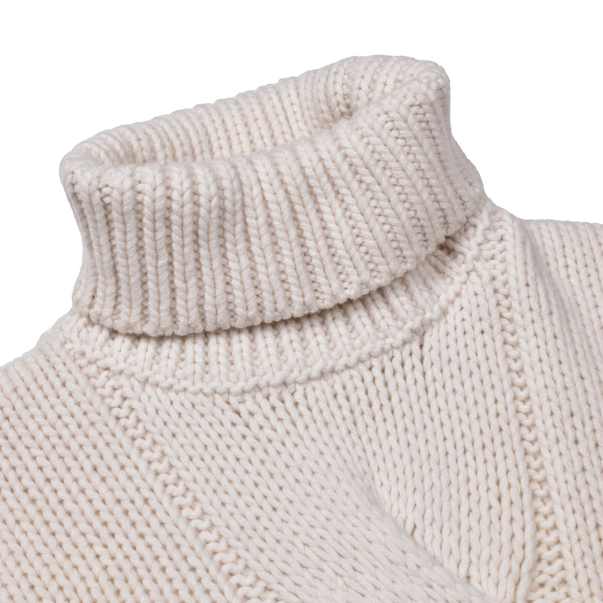 BRUNELLO CUCINELLI MEN'S CREAM CASHMERE CABLE SWEATER