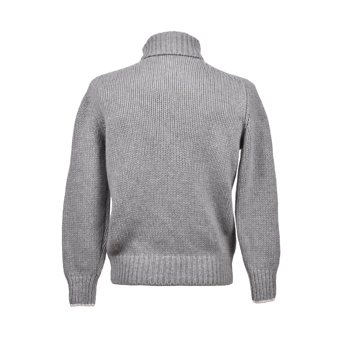 BRUNELLO CUCINELLI MEN'S LIGHT GREY CASHMERE TURTLENECK SWEATER