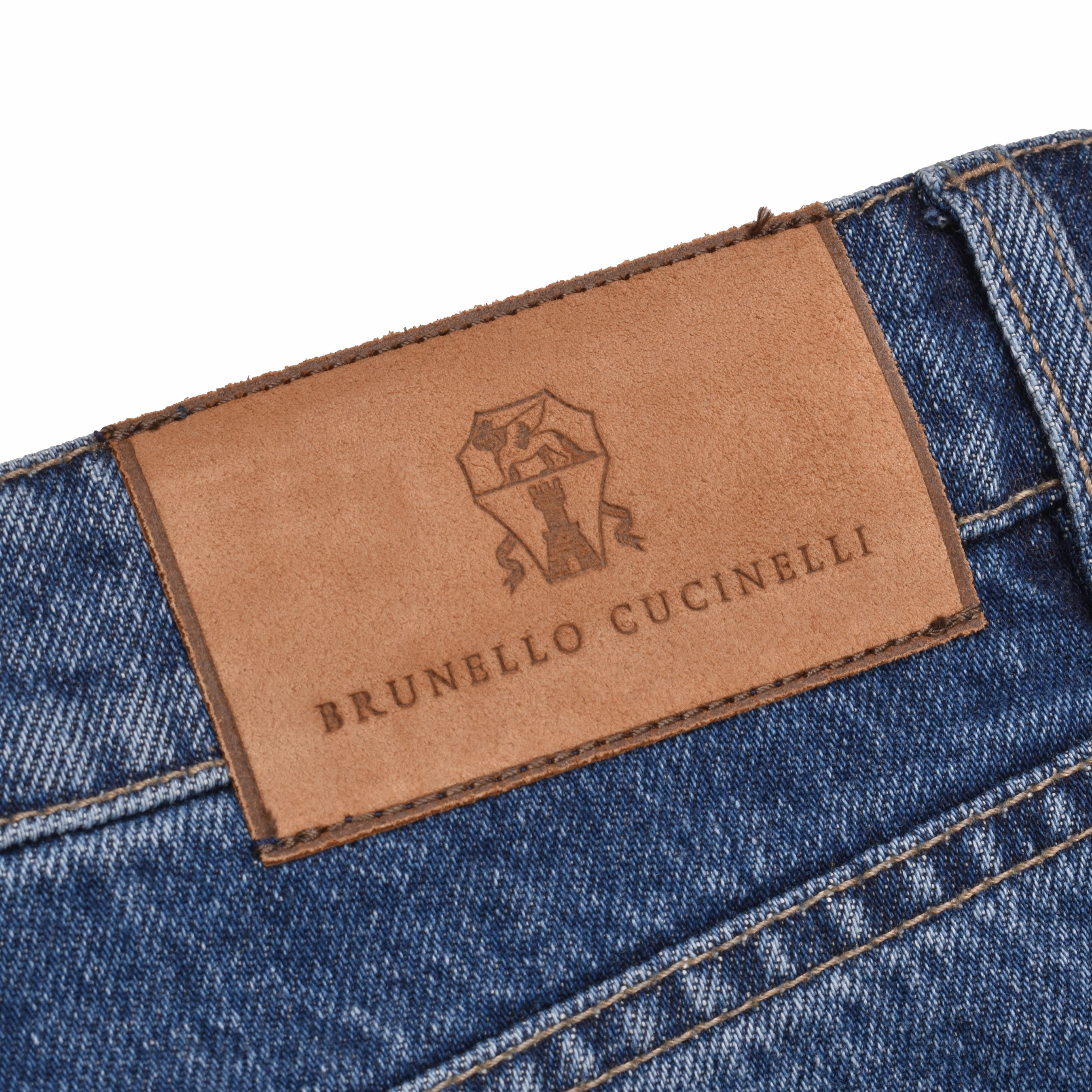 BRUNELLO CUCINELLI MEN'S MEDIUM BLUE DENIM JEANS