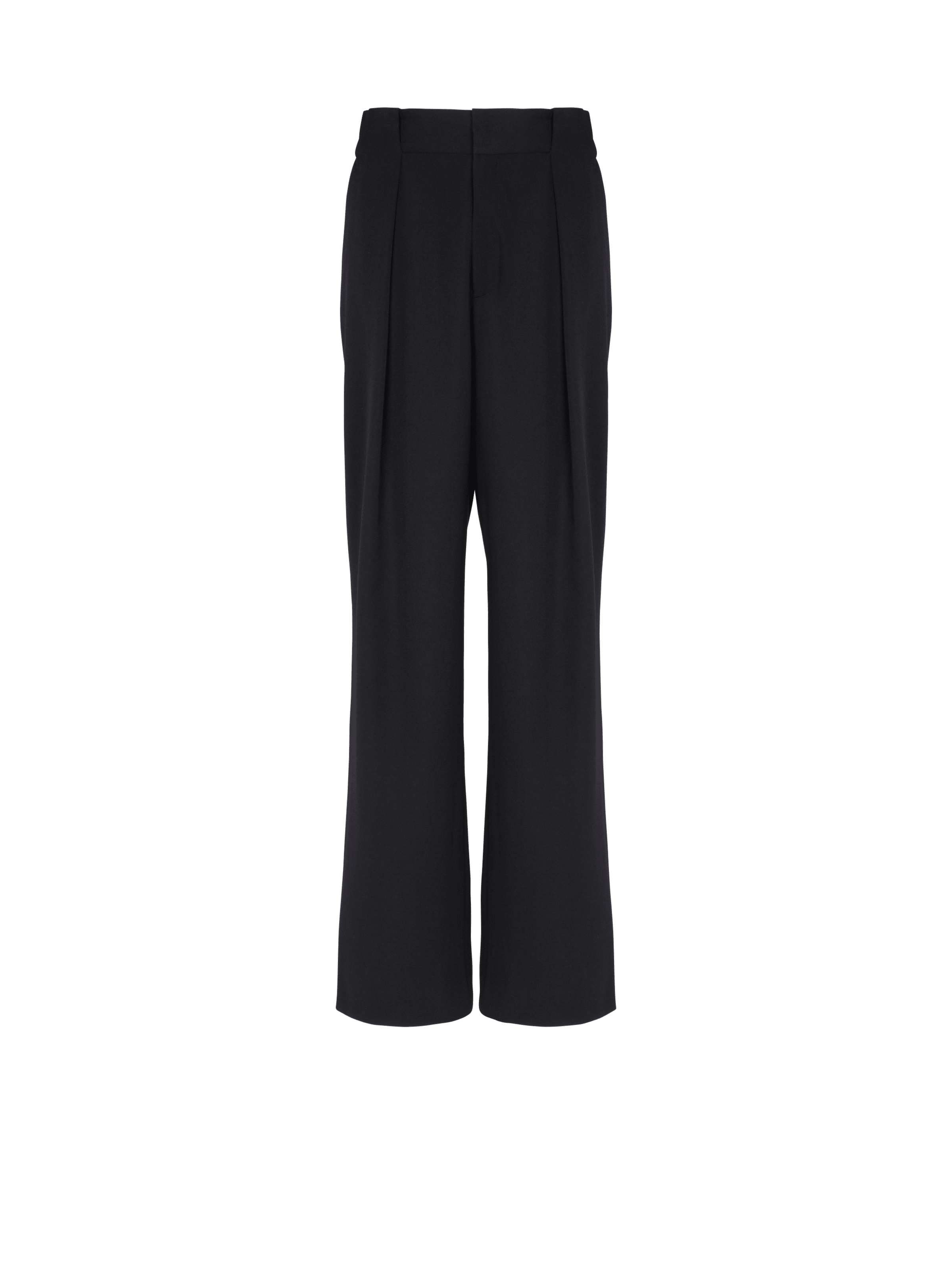 BALMAIN MEN'S BLACK LOOSE TAILORED TROUSERS