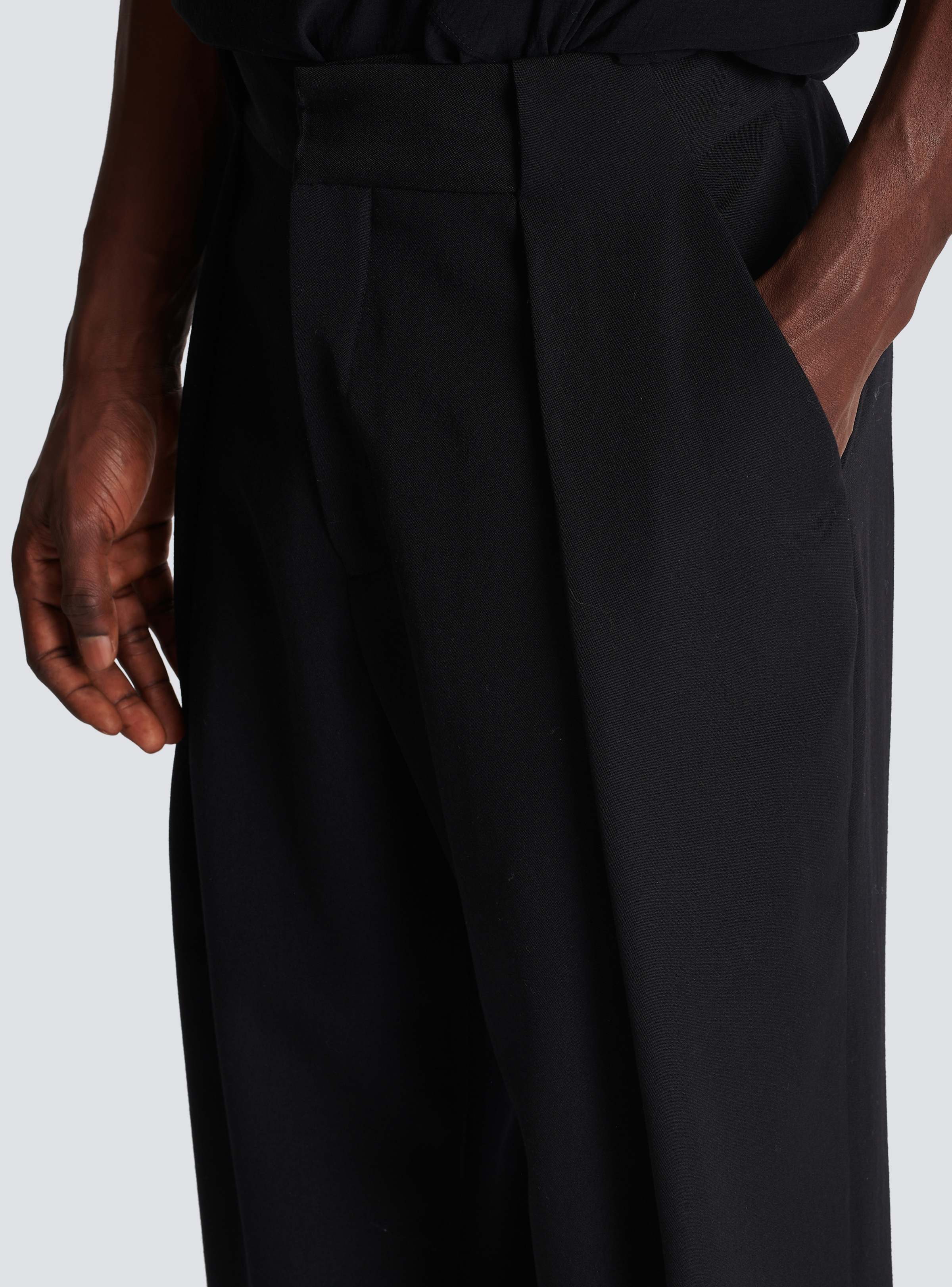 BALMAIN MEN'S SIDE FOLDED GDP LOOSE PANTS NWT