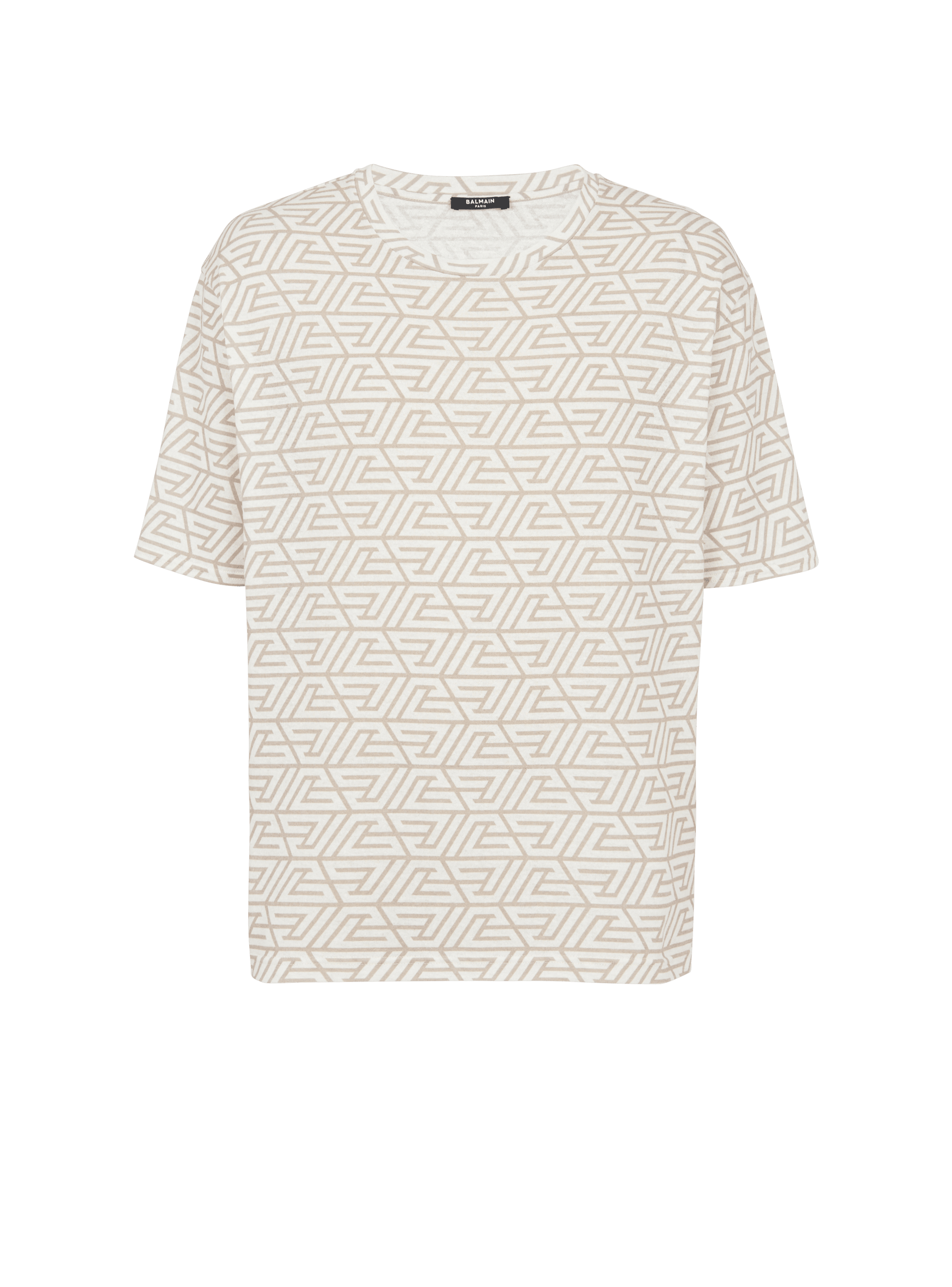 BALMAIN MEN'S PYRAMID MONOGRAM T-SHIRT- BULKY FIT NWT
