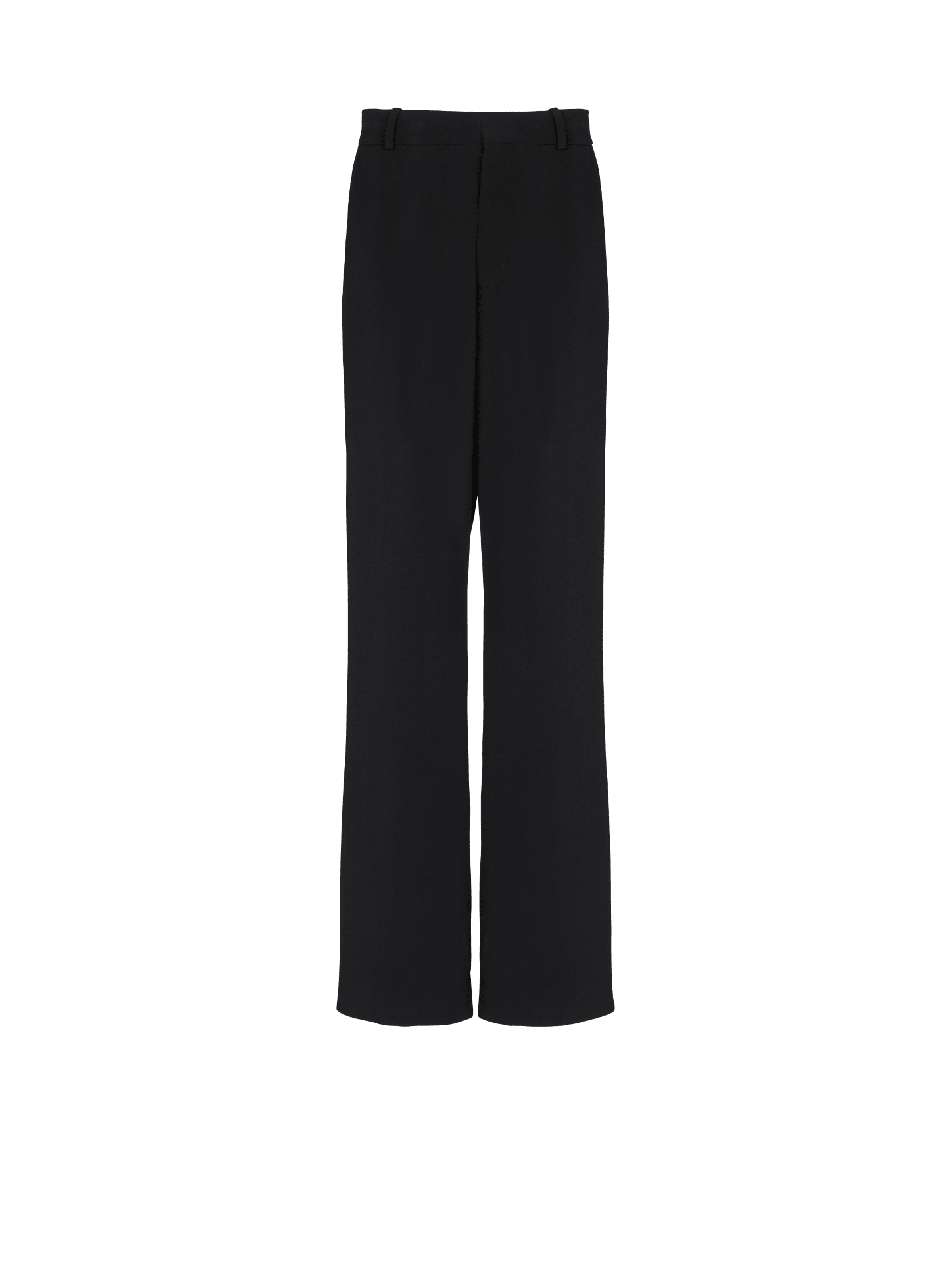 BALMAIN MEN'S BLACK CREPE LOOSE TROUSERS