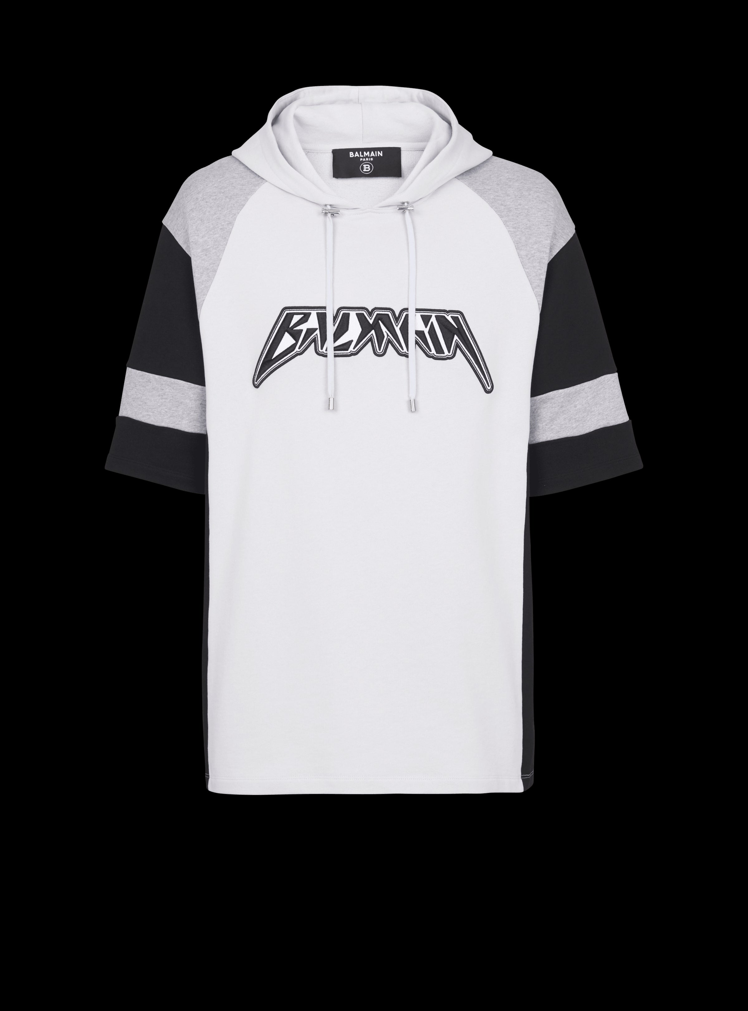 BALMAIN MEN'S MULTICUT BALMAIN MOTOR SS HOODIE NWT