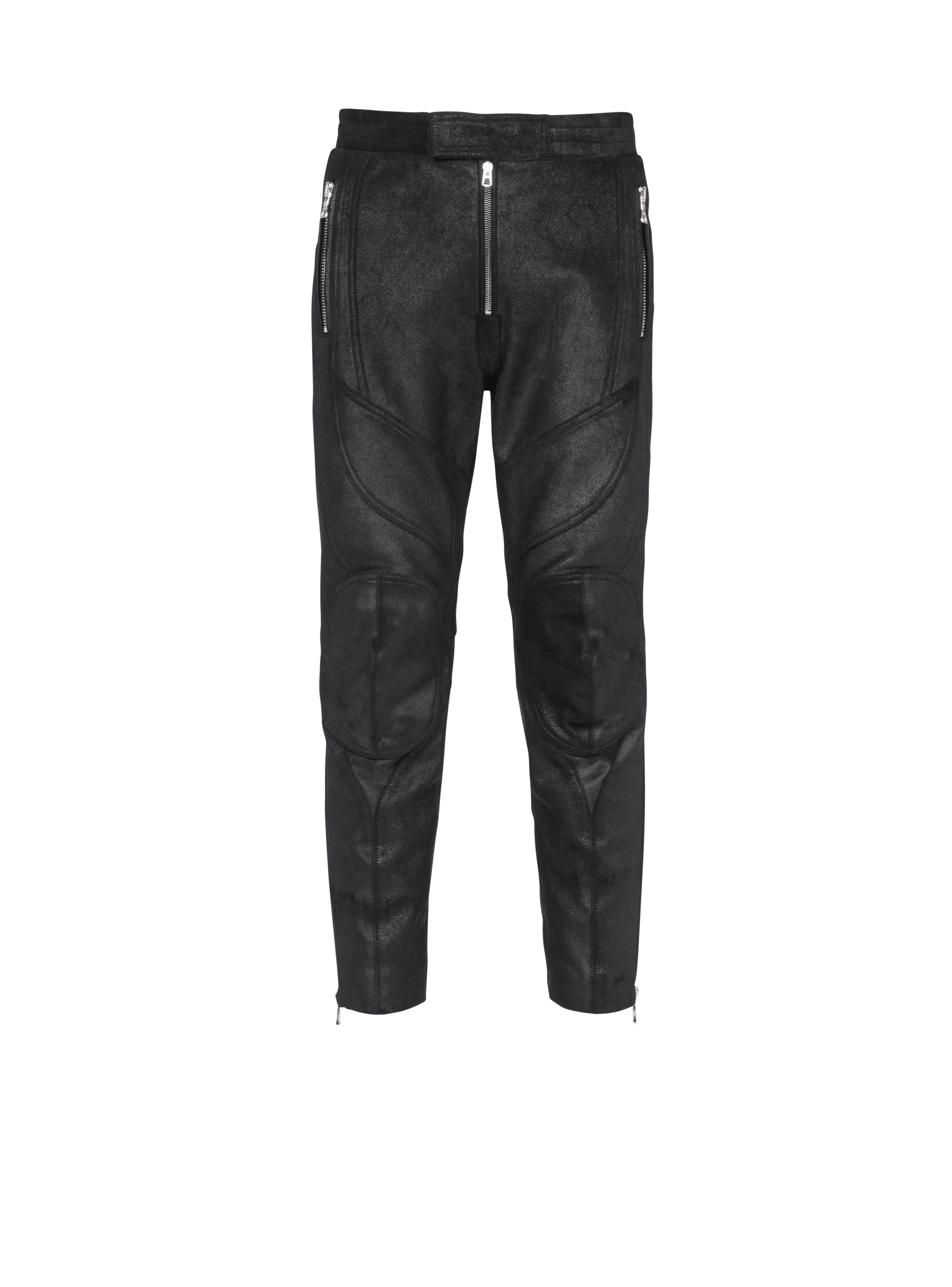 BALMAIN MEN'S V-CUT LEATHER RIDER PANTS NWT