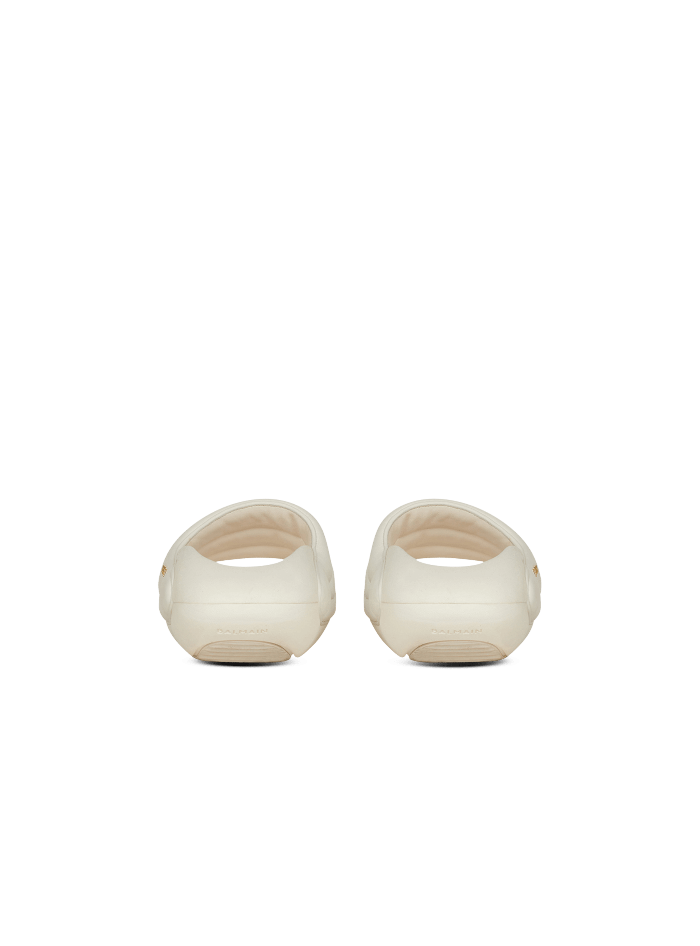 BALMAIN MEN'S WHITE QUILTED LAMBSKIN SLIP-ON SNEAKER