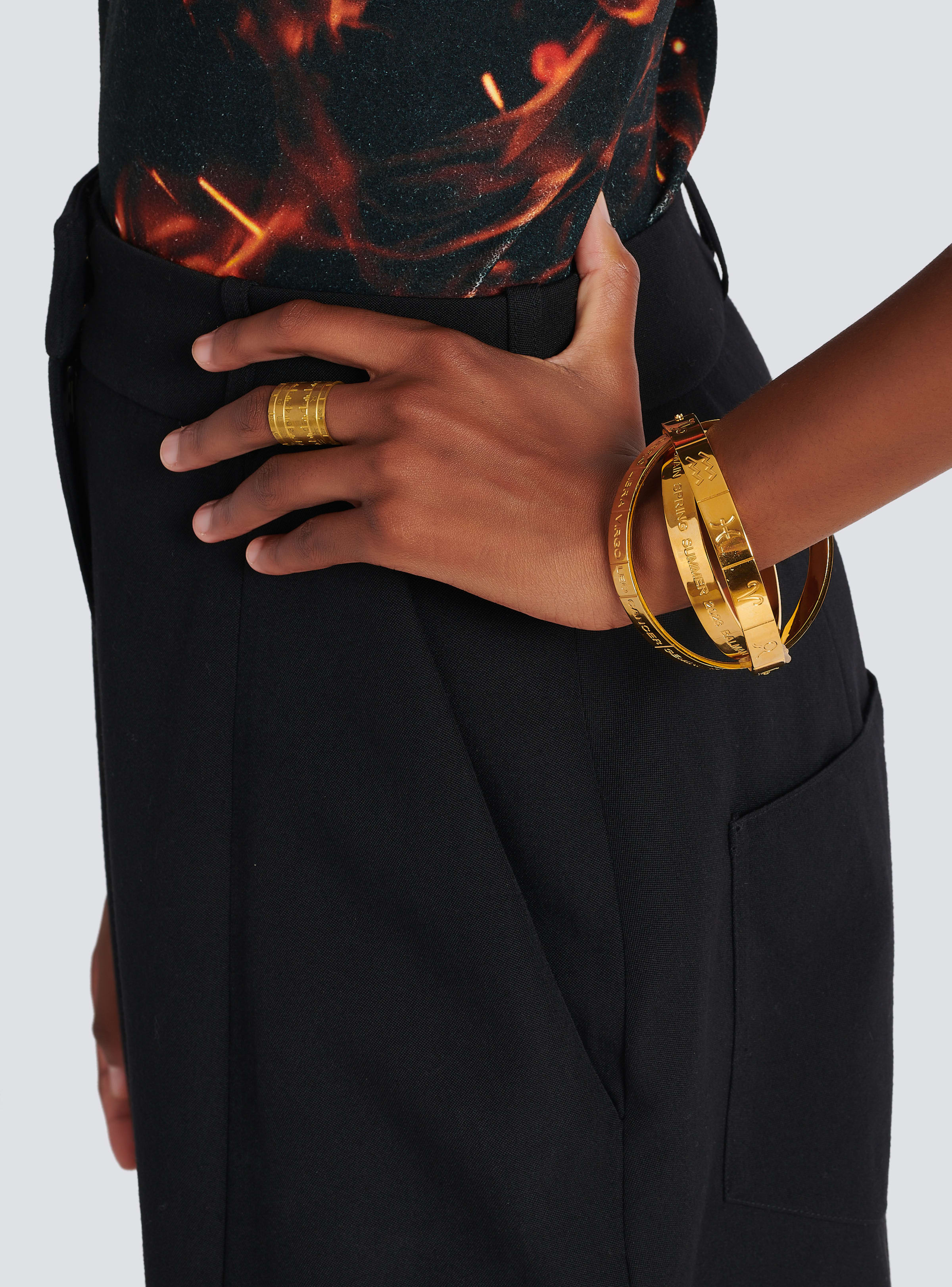 BALMAIN WOMEN'S ZODIAC BRACELET-ENGRAVED BRASS NWT