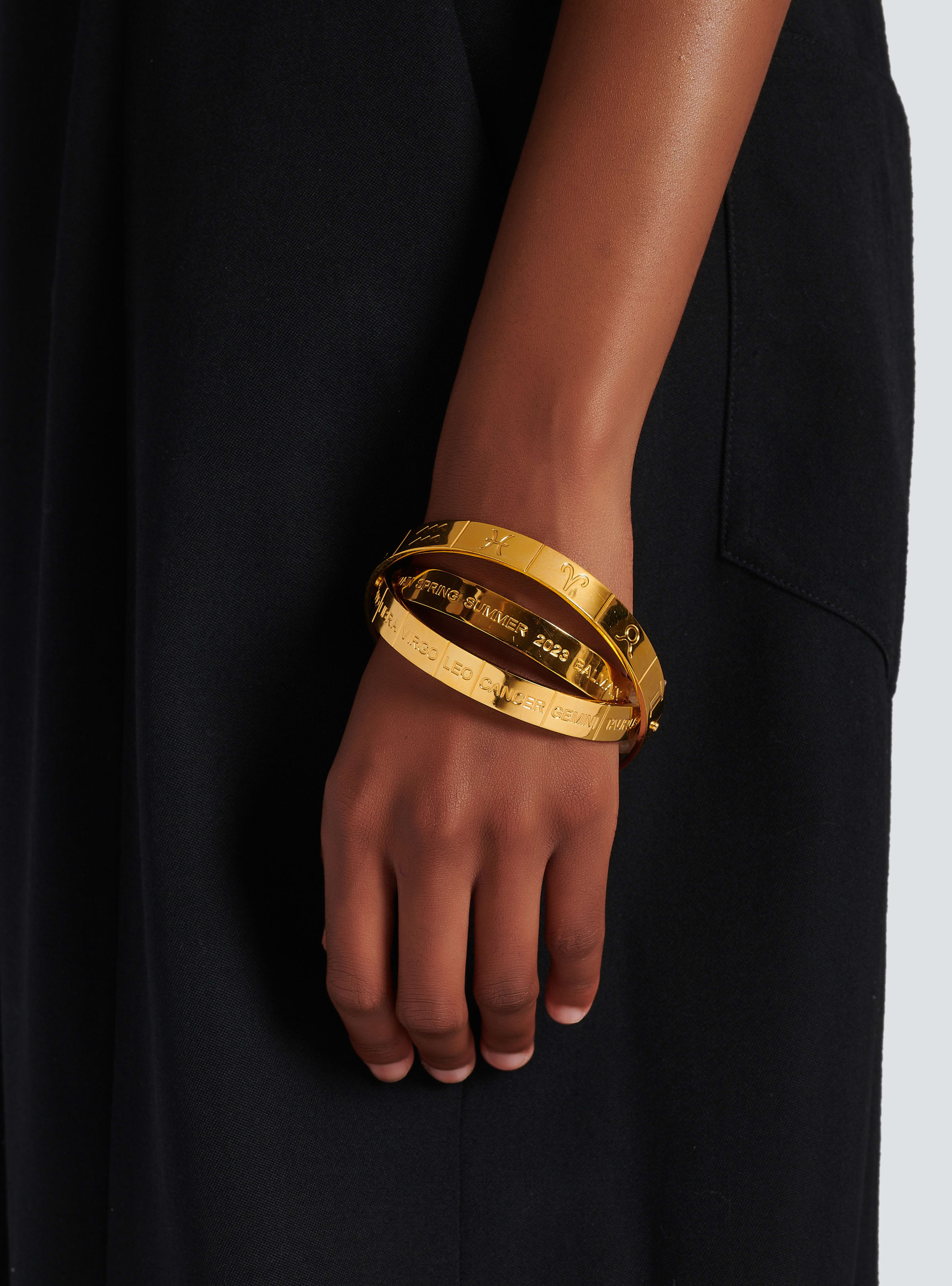 BALMAIN WOMEN'S ZODIAC BRACELET-ENGRAVED BRASS NWT