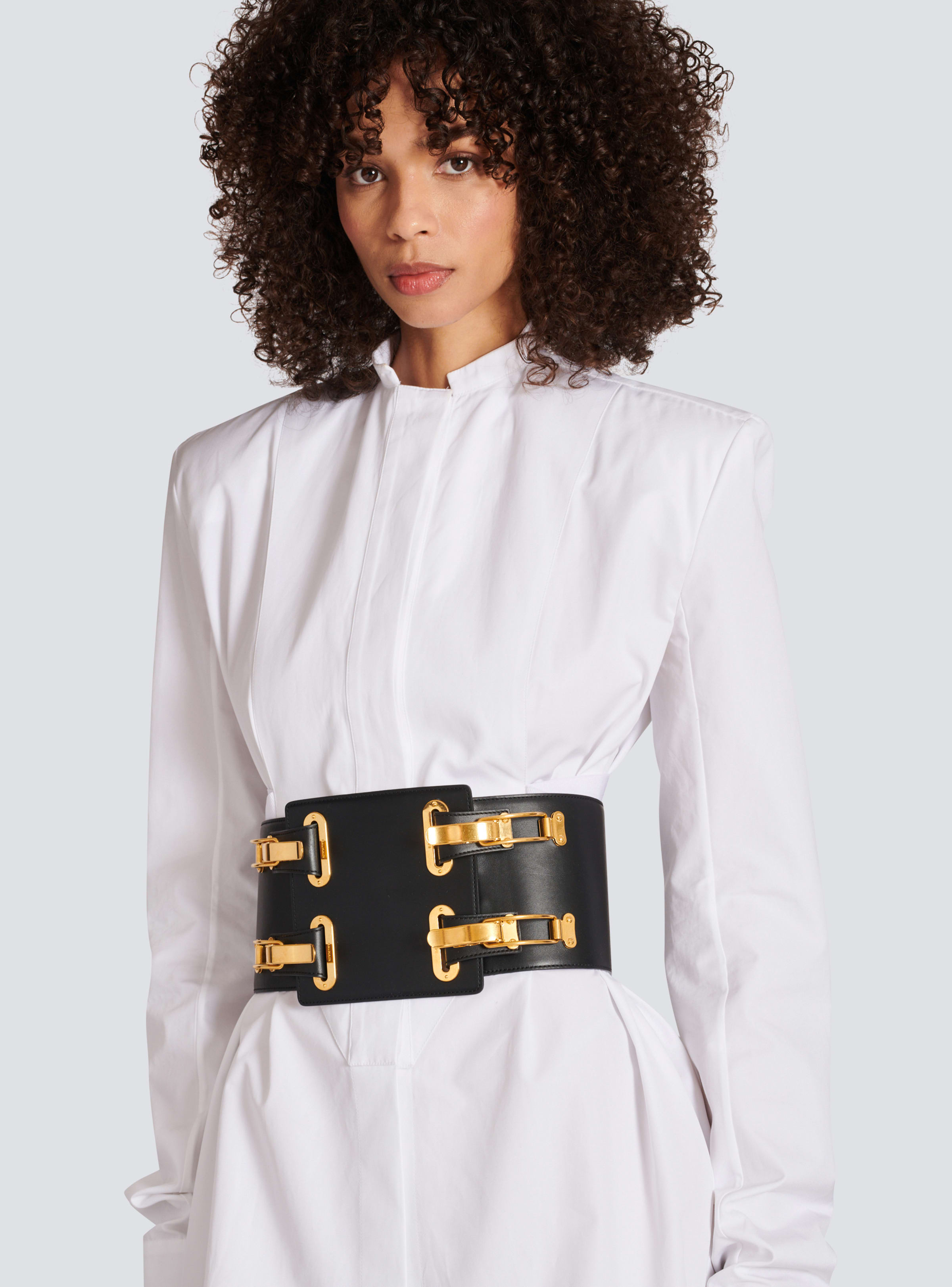 BALMAIN WOMEN'S VOLT BELT 13CM-CALFSKIN NWT