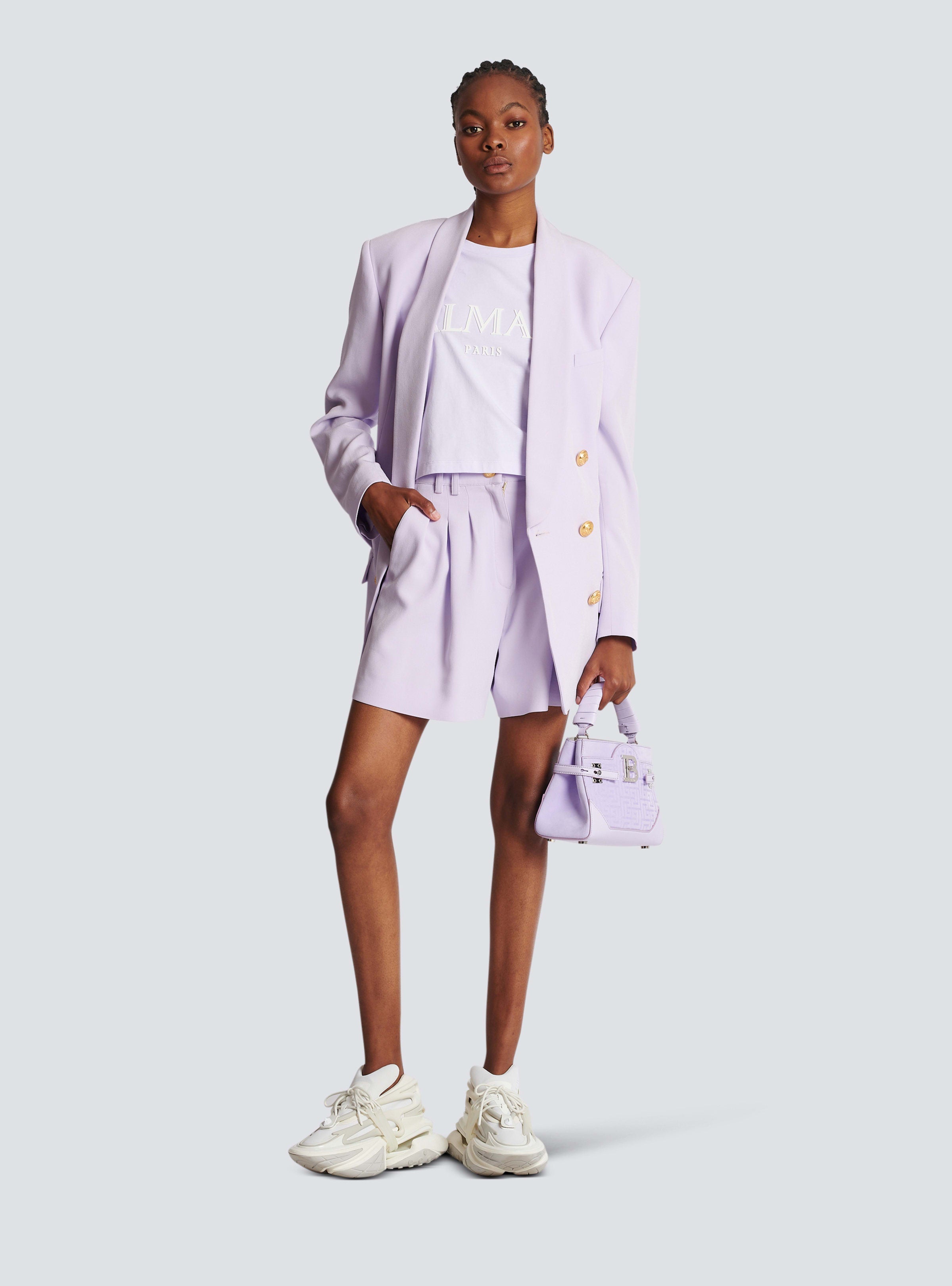 BALMAIN WOMEN'S BELTED CREPE SHORTS NWT
