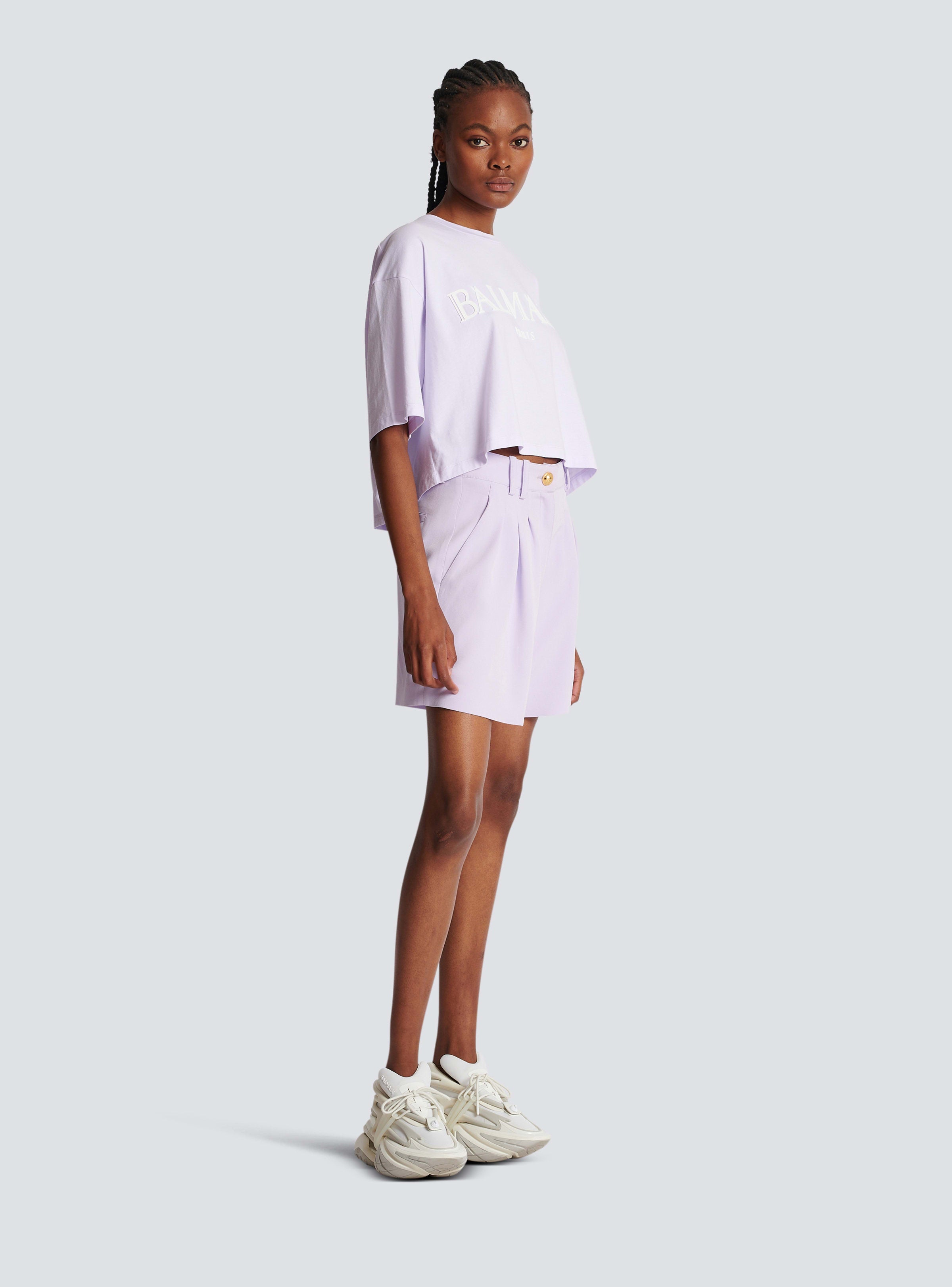 BALMAIN WOMEN'S BELTED CREPE SHORTS NWT