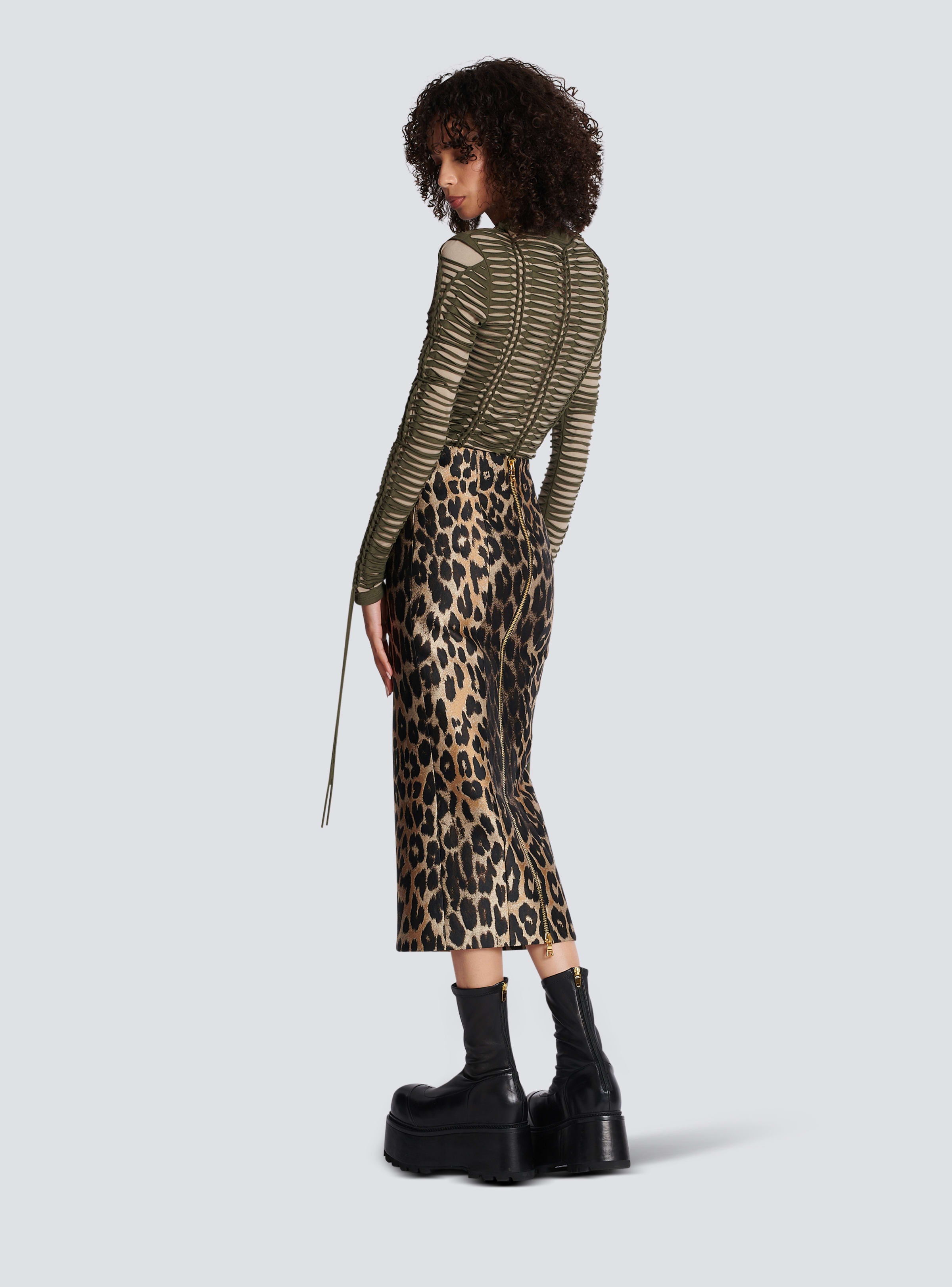 BALMAIN WOMEN'S LS BRAIDED JERSEY TOP NWT