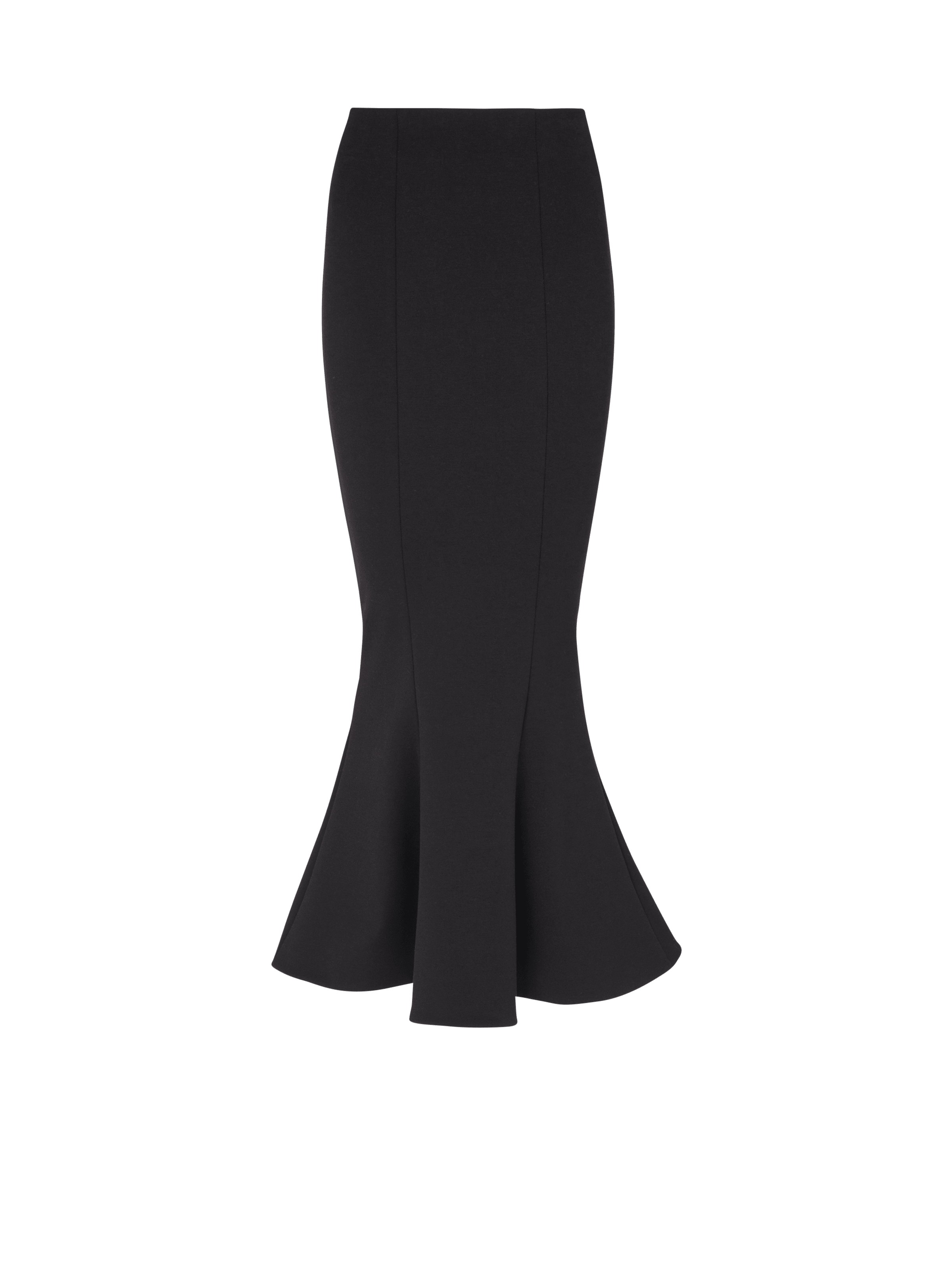 BALMAIN WOMEN'S HW 6 BTN STRETCH GDP MIDI SKIRT NWT