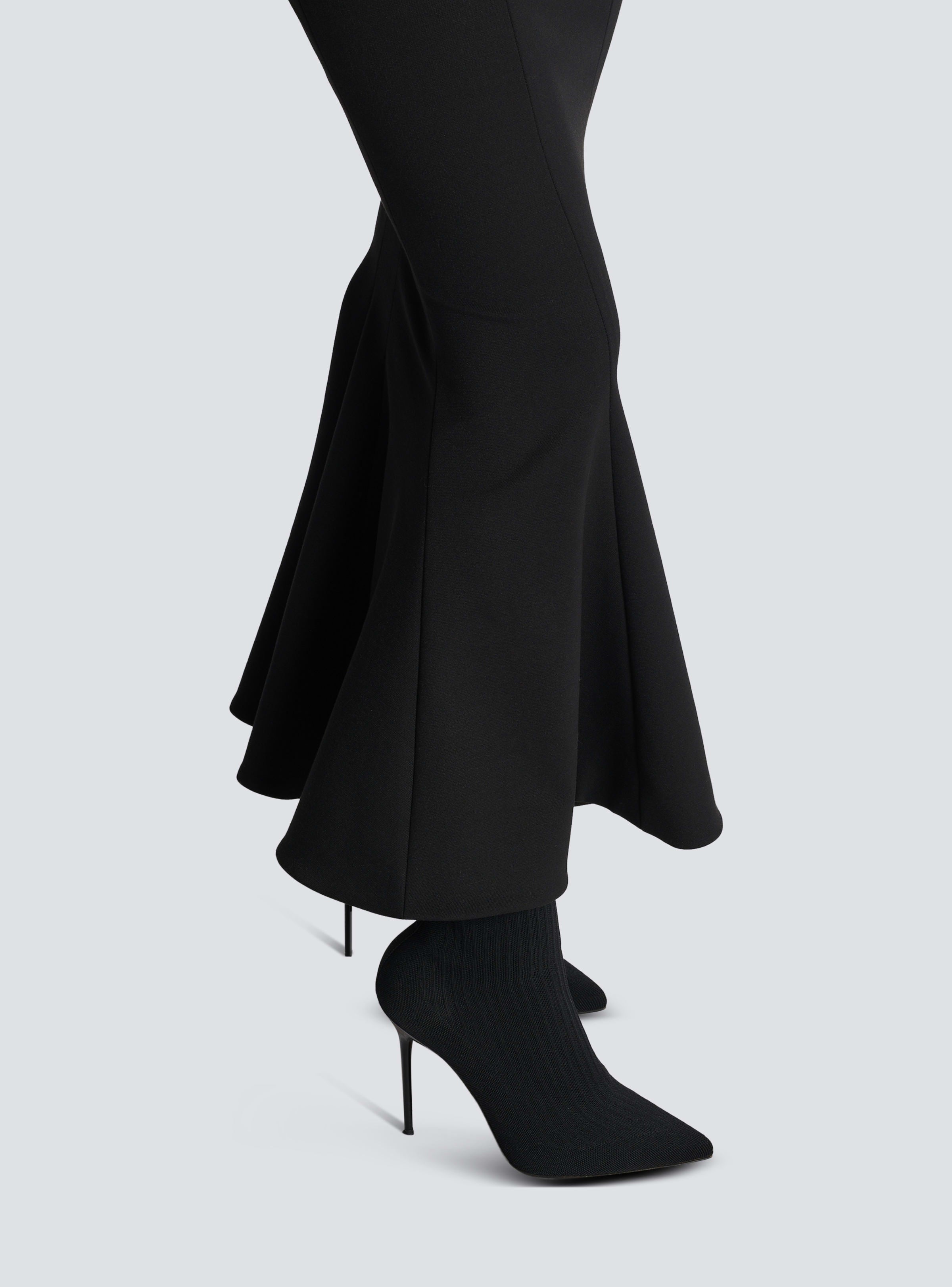 BALMAIN WOMEN'S HW 6 BTN STRETCH GDP MIDI SKIRT NWT
