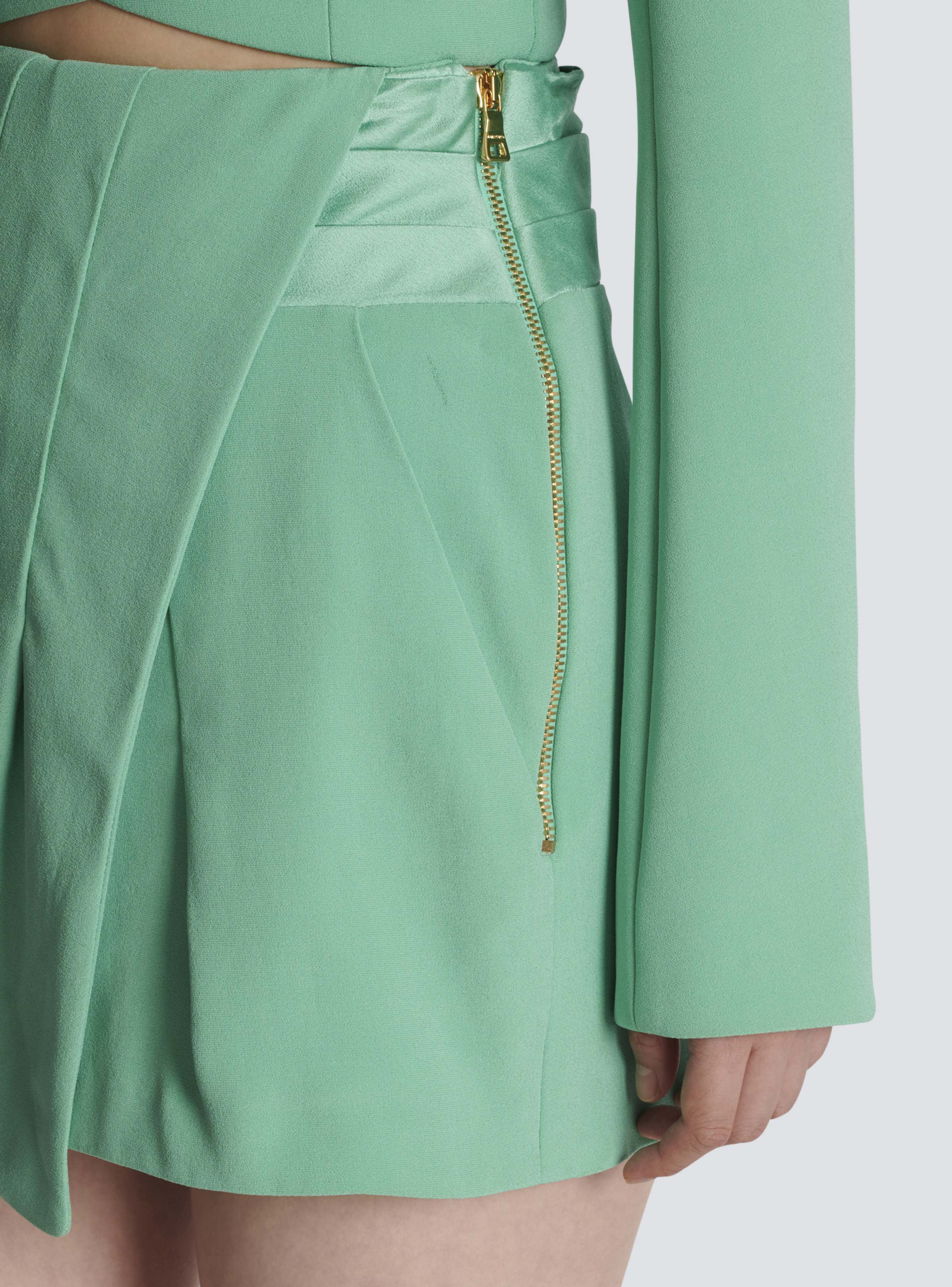 BALMAIN WOMEN'S HW SATIN WAISTBAND CREPE DRAPED SHORTS NWT