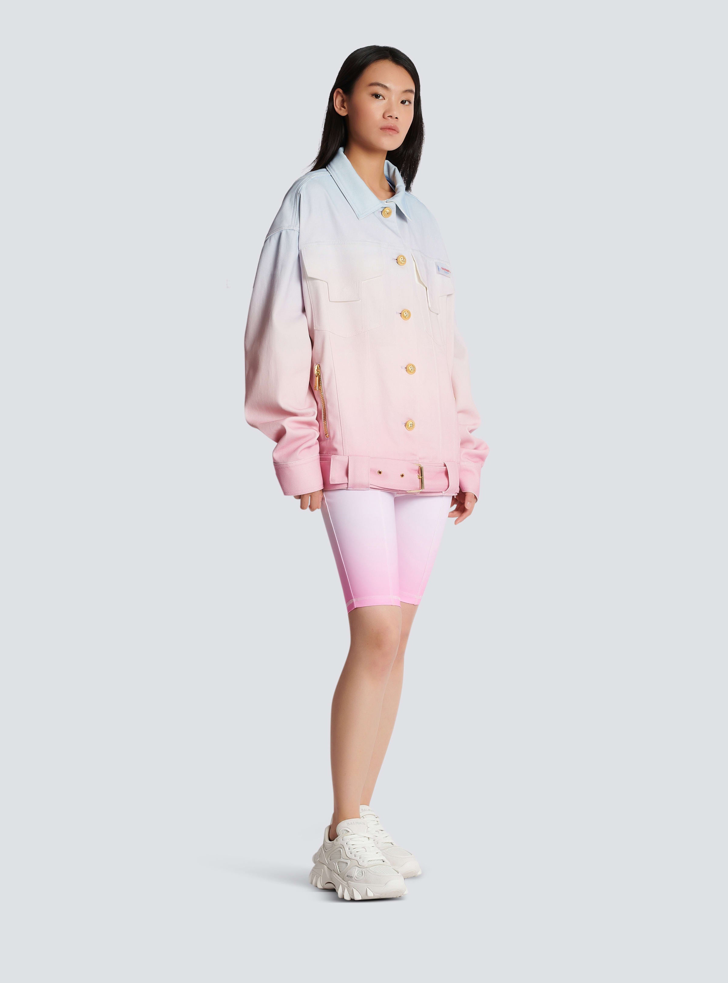 BALMAIN WOMEN'S EVIAN GRADIENT DENIM OVERSIZE JACKET NWT