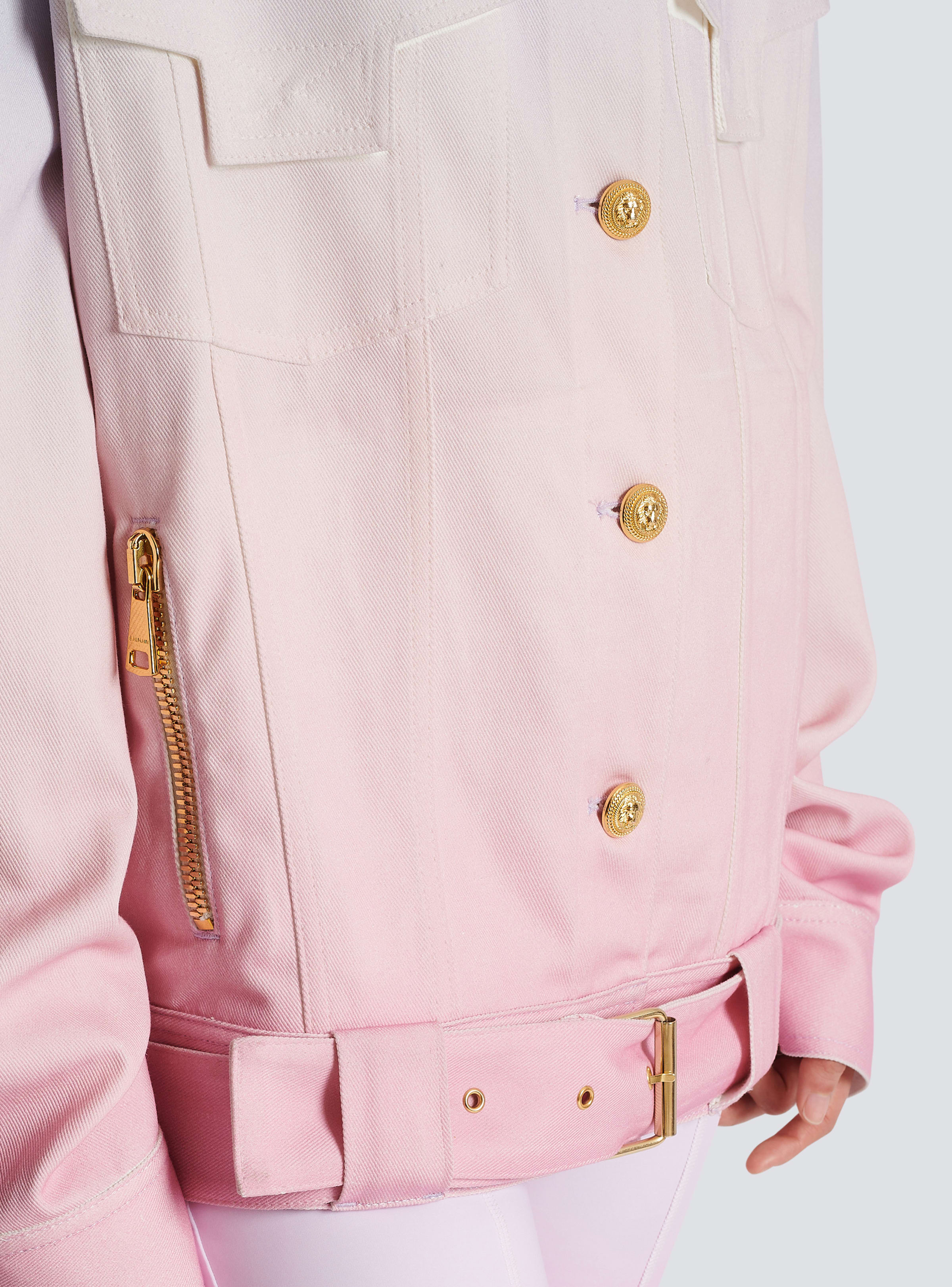 BALMAIN WOMEN'S EVIAN GRADIENT DENIM OVERSIZE JACKET NWT