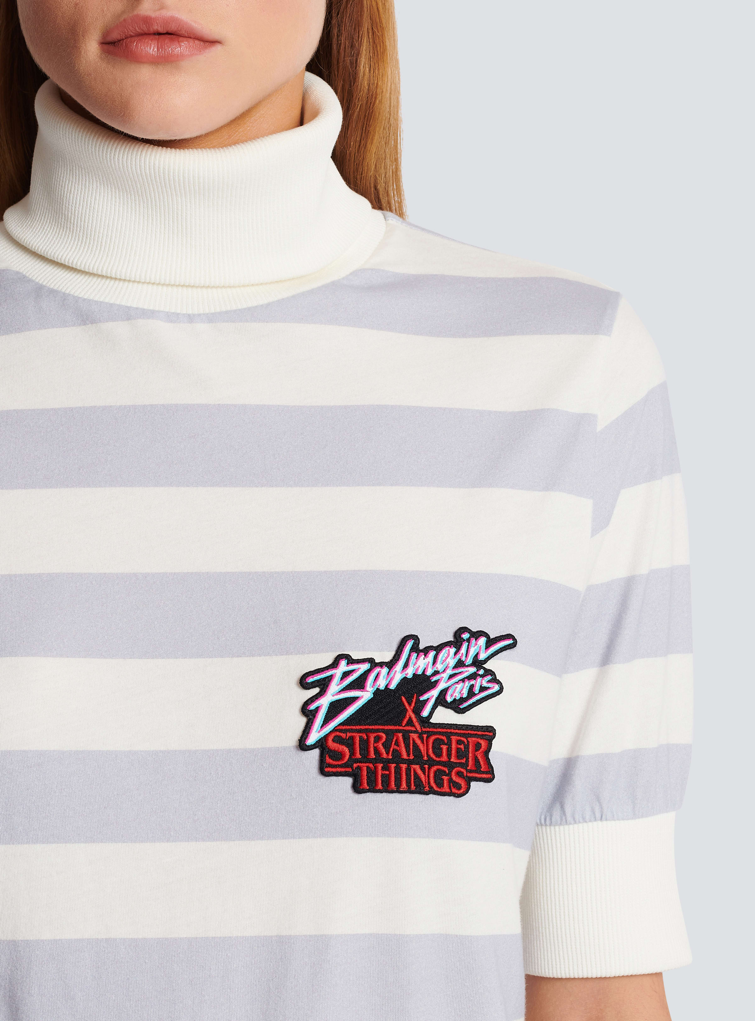 BALMAIN WOMEN'S COL ROULE MANCHE COURTE NWT