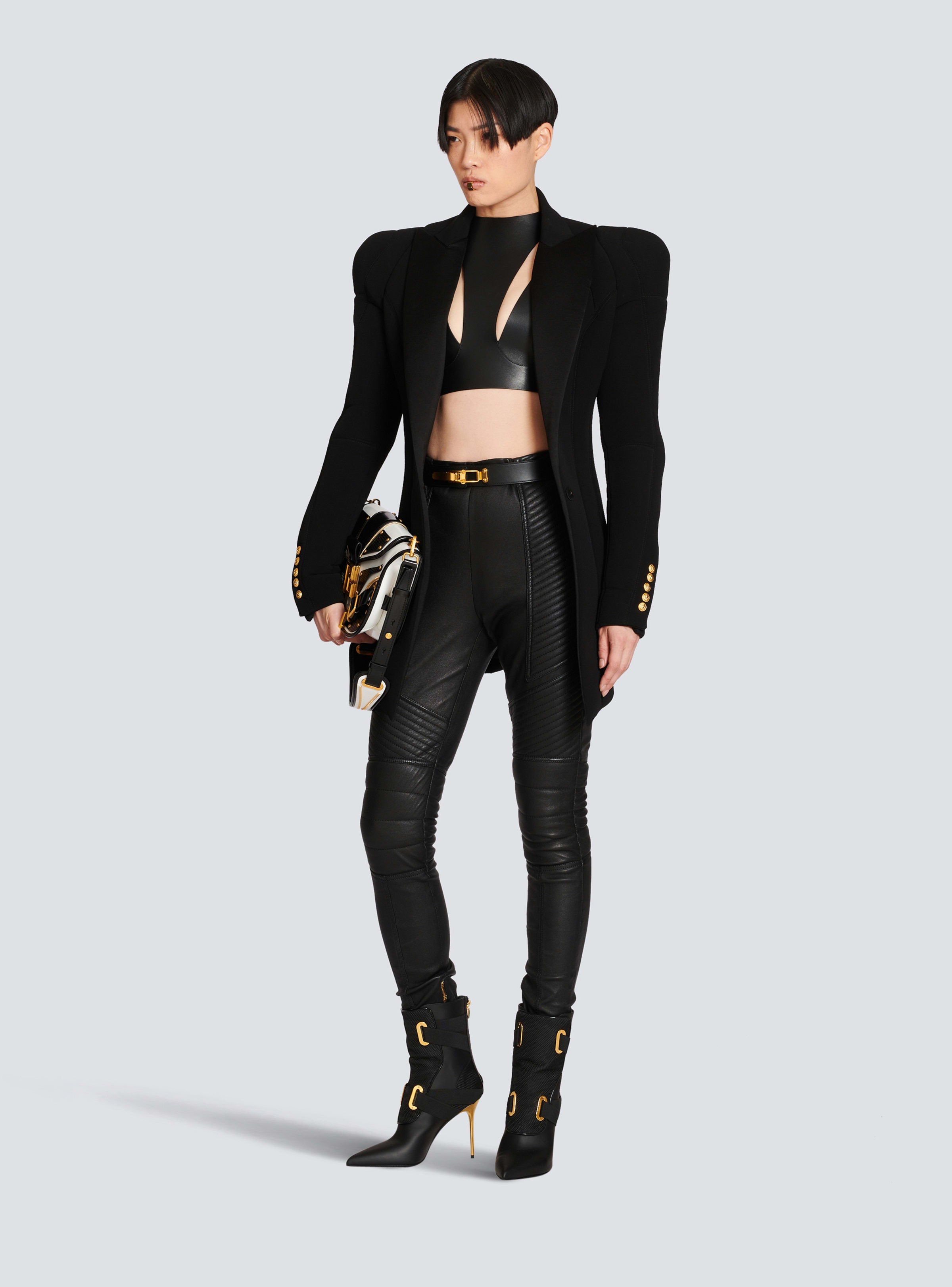 BALMAIN WOMEN'S CUT OUT LEATHER TOP NWT