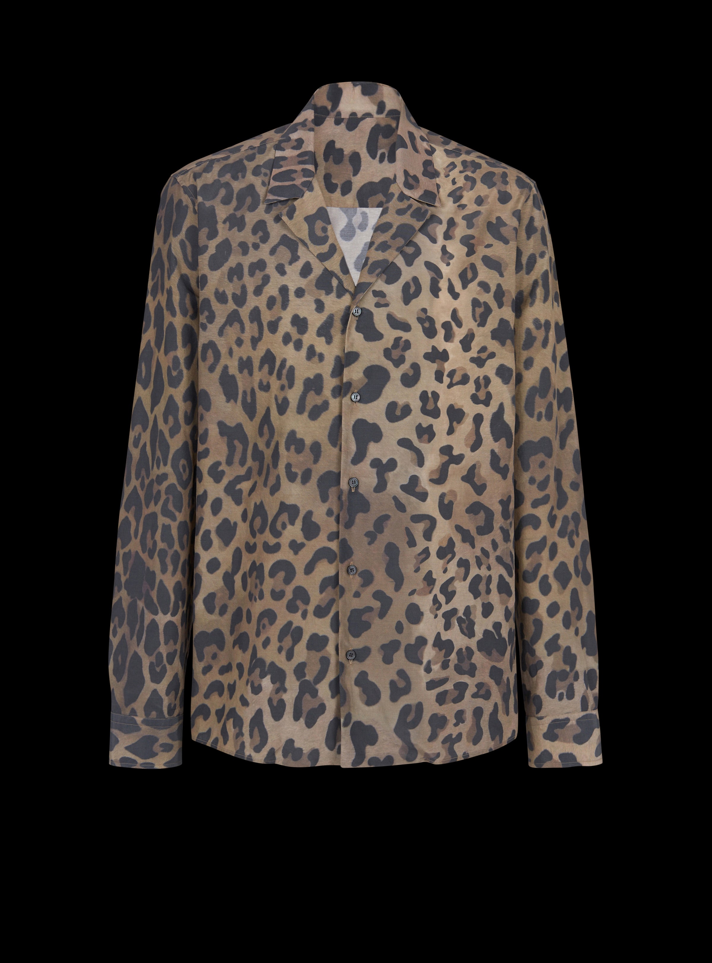 BALMAIN MEN'S AO LEOPARD PRINTED PYJAMA SHIRT NWT