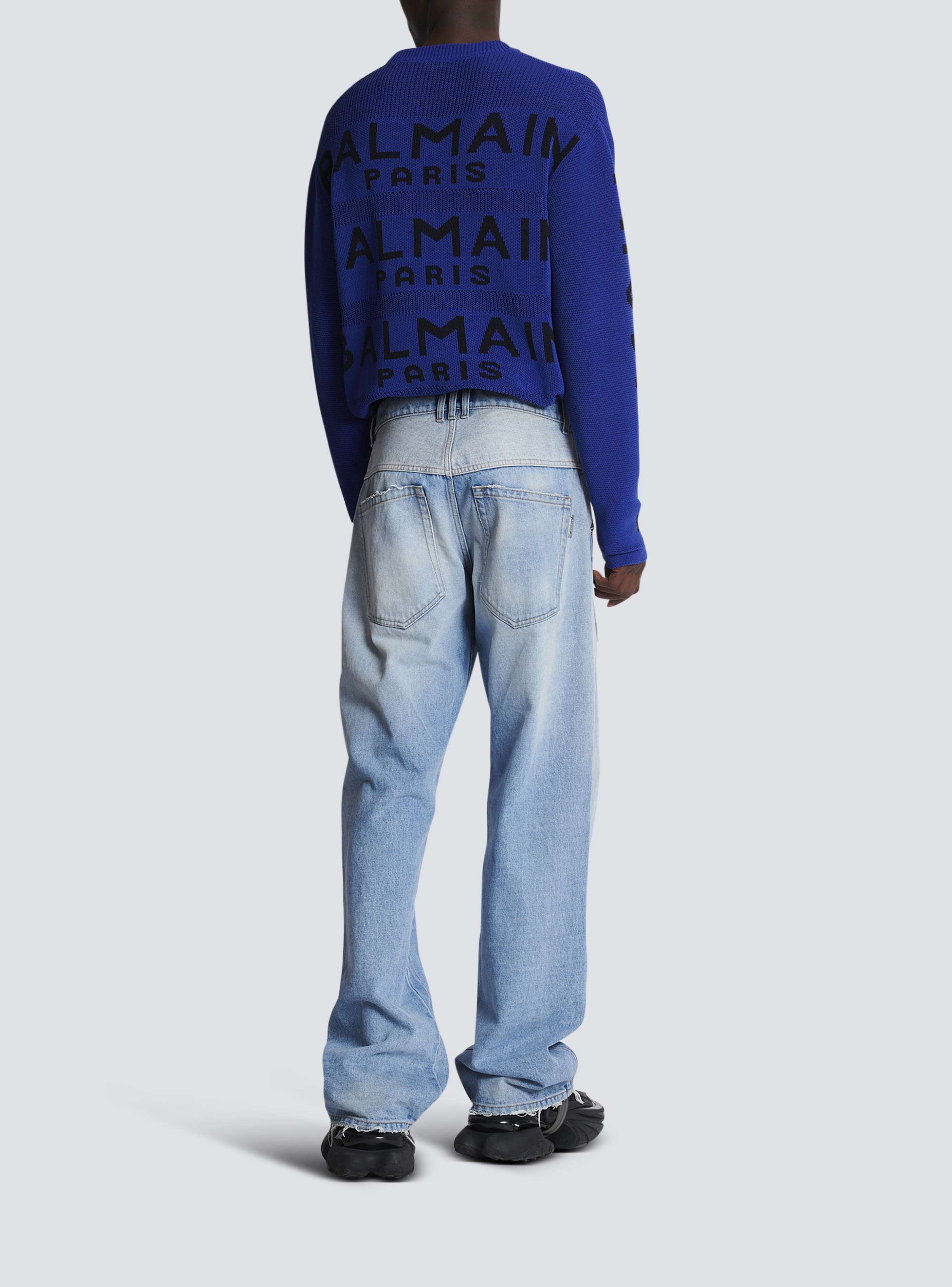 BALMAIN MEN'S MULTICUT LOOSE BLUE DENIM PANTS NWT
