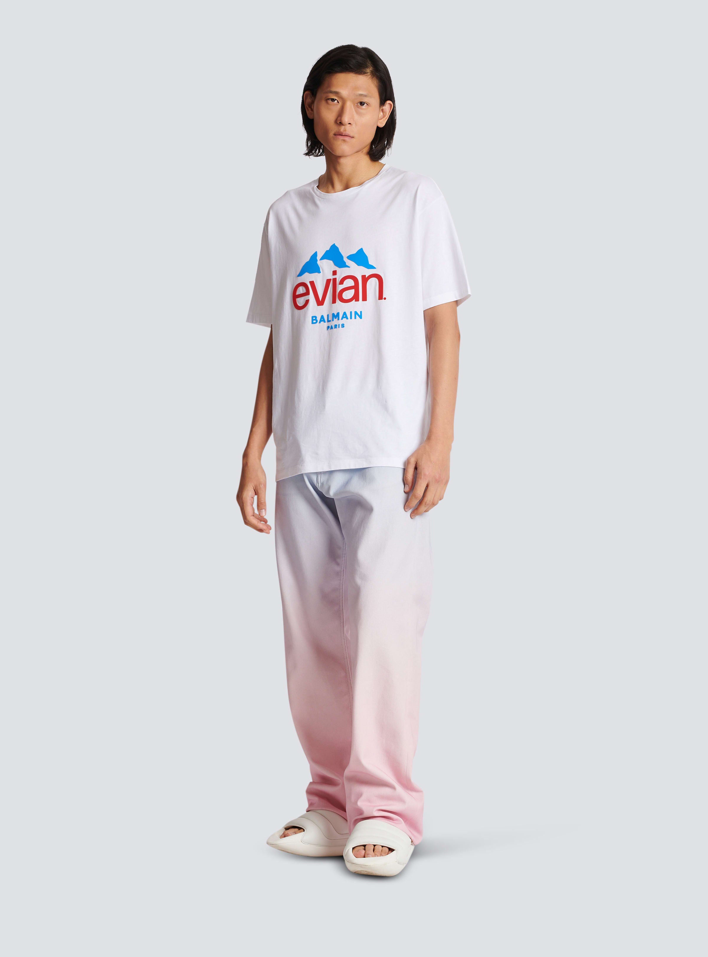 BALMAIN MEN'S BLUE PINK GRADIENT DENIM TROUSERS