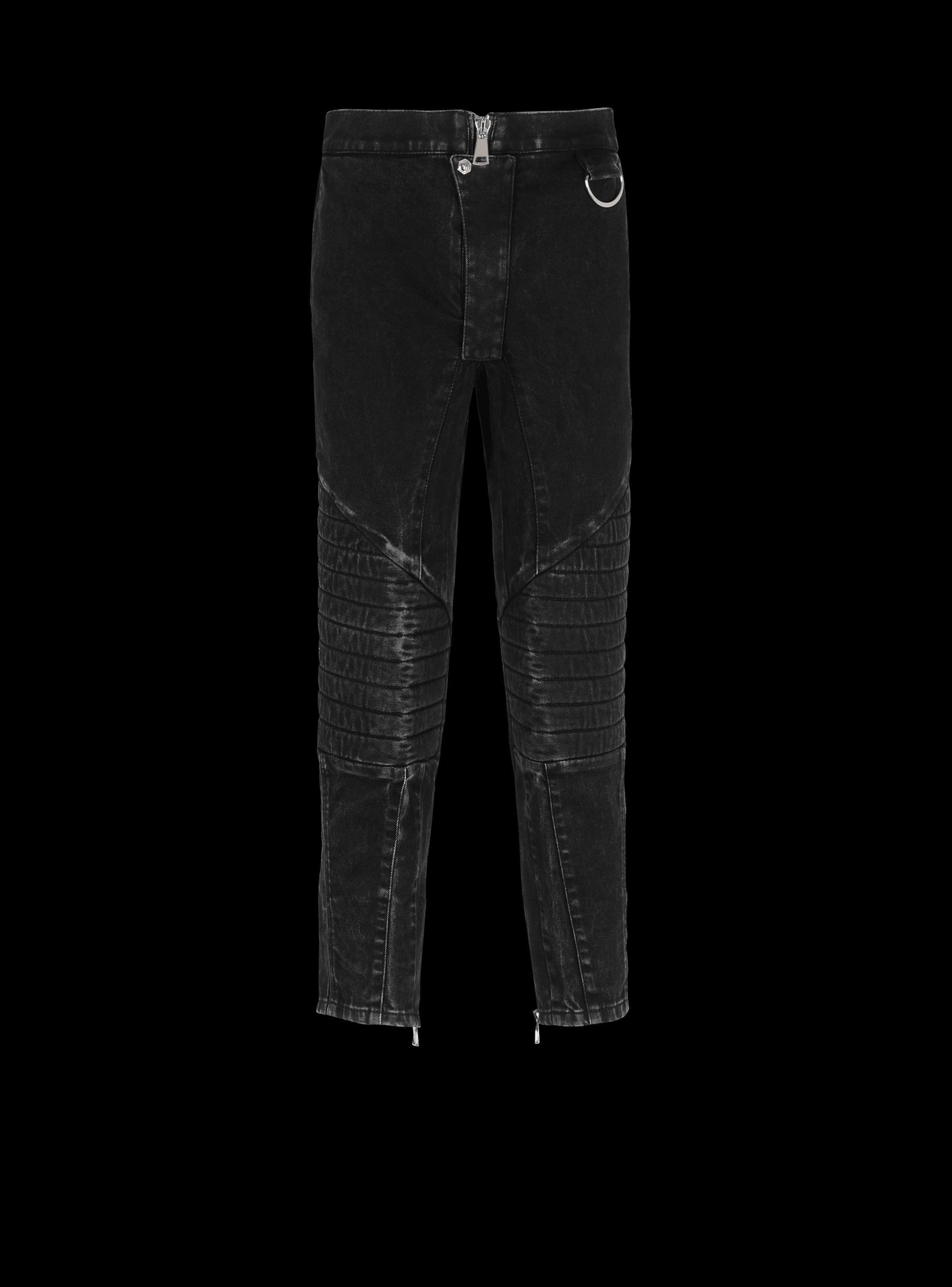 BALMAIN MEN'S KNEE PAD ACID WASH DENIM PANTS NWT