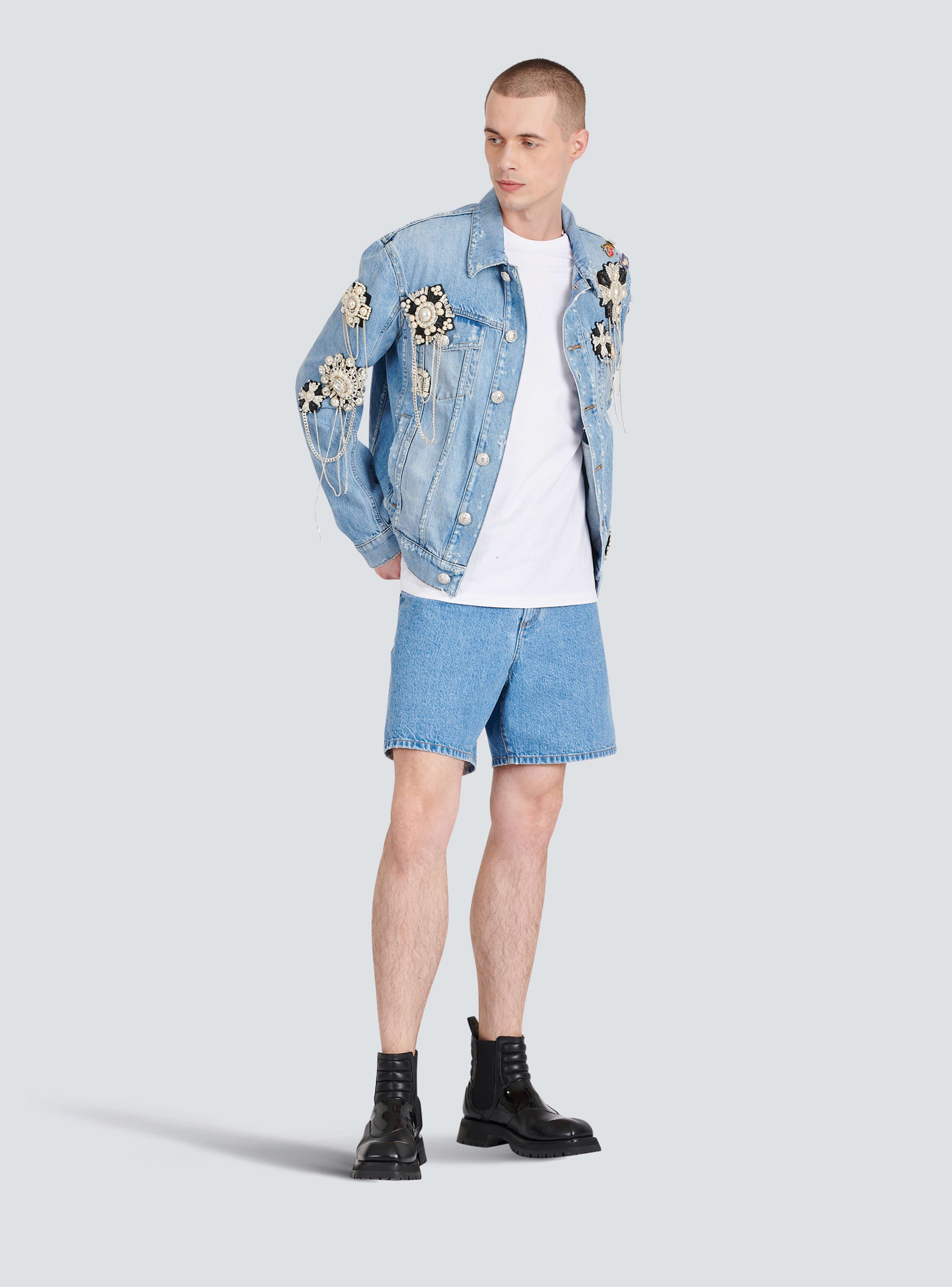 BALMAIN MEN'S SHORT DENIM LARGE NWT