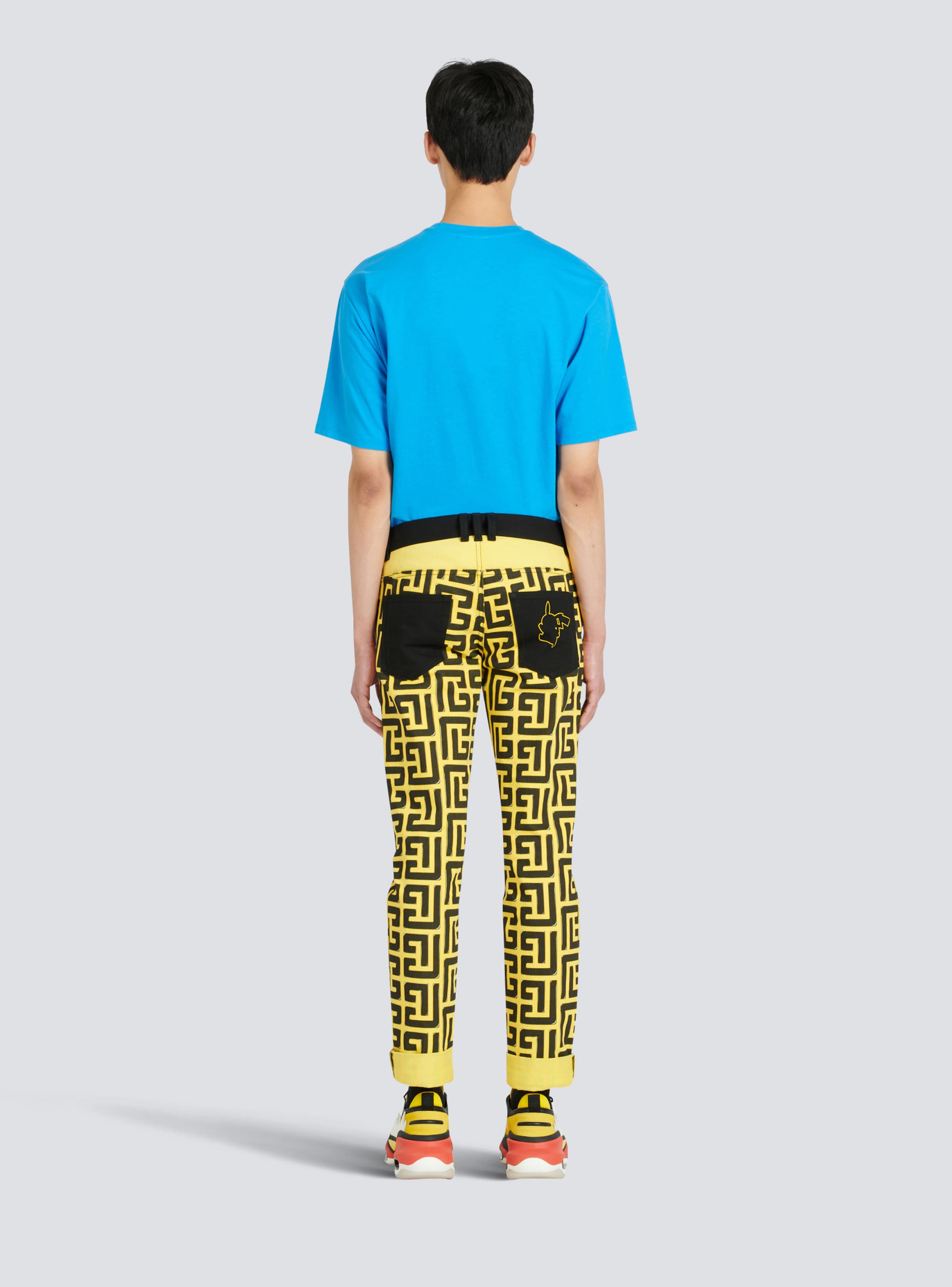 BALMAIN MEN'S MONOGRAM DENIM PANTS NWT