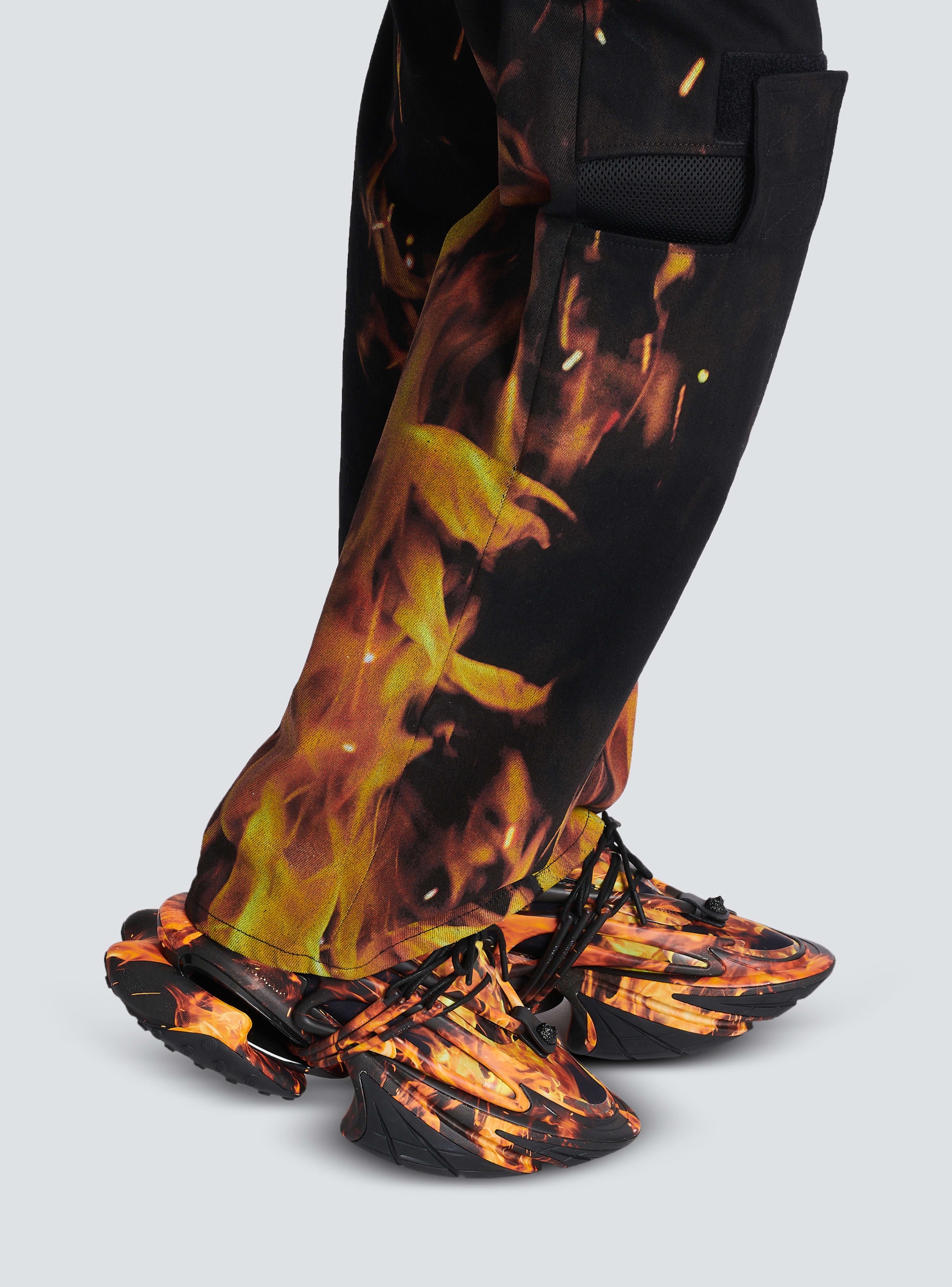 BALMAIN MEN'S UNICORN-PRINTED NEOPRENE&CALFSKIN NWT