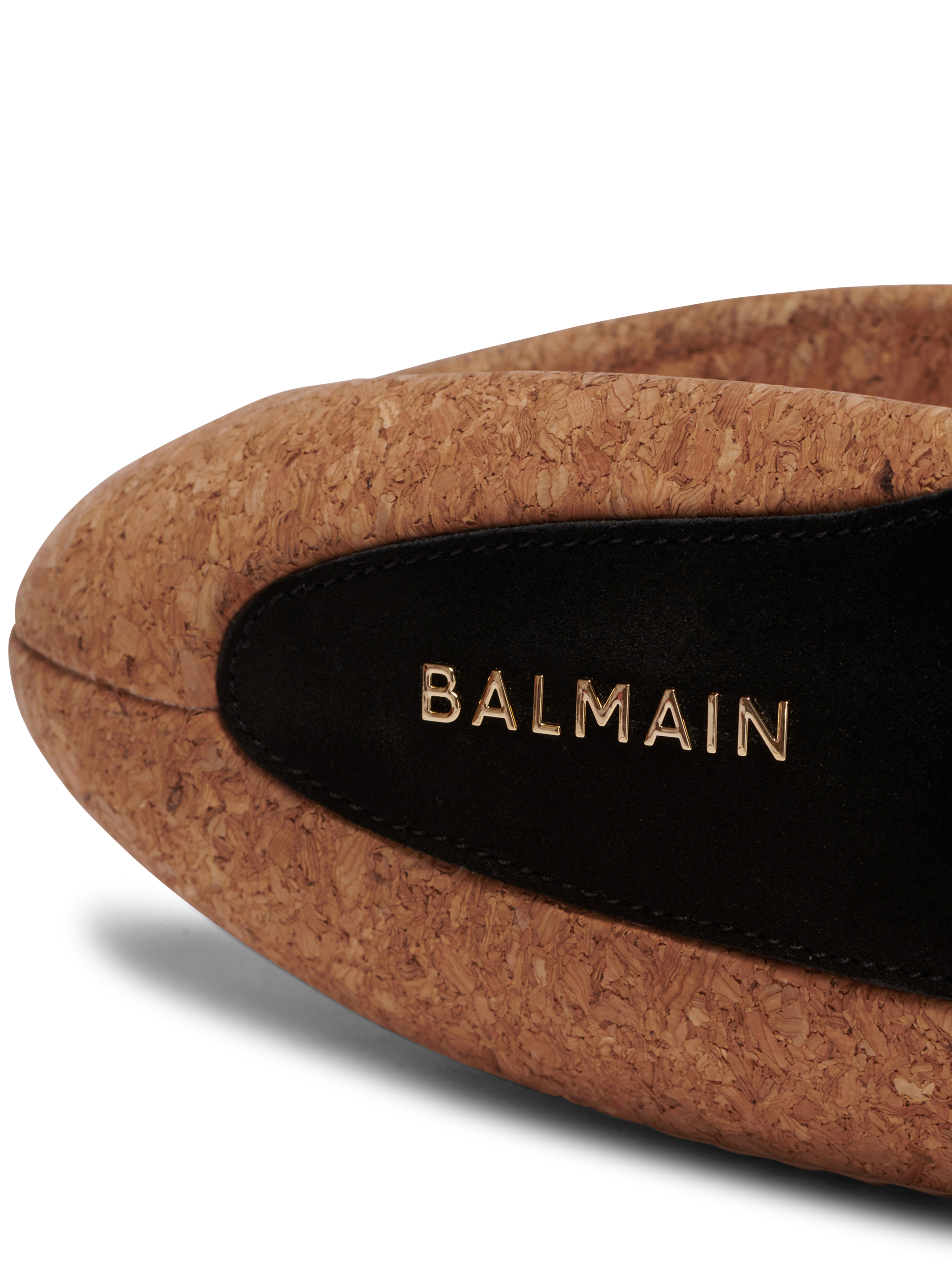 BALMAIN MEN'S BLACK SUEDE CORK SLIP-ON SNEAKER
