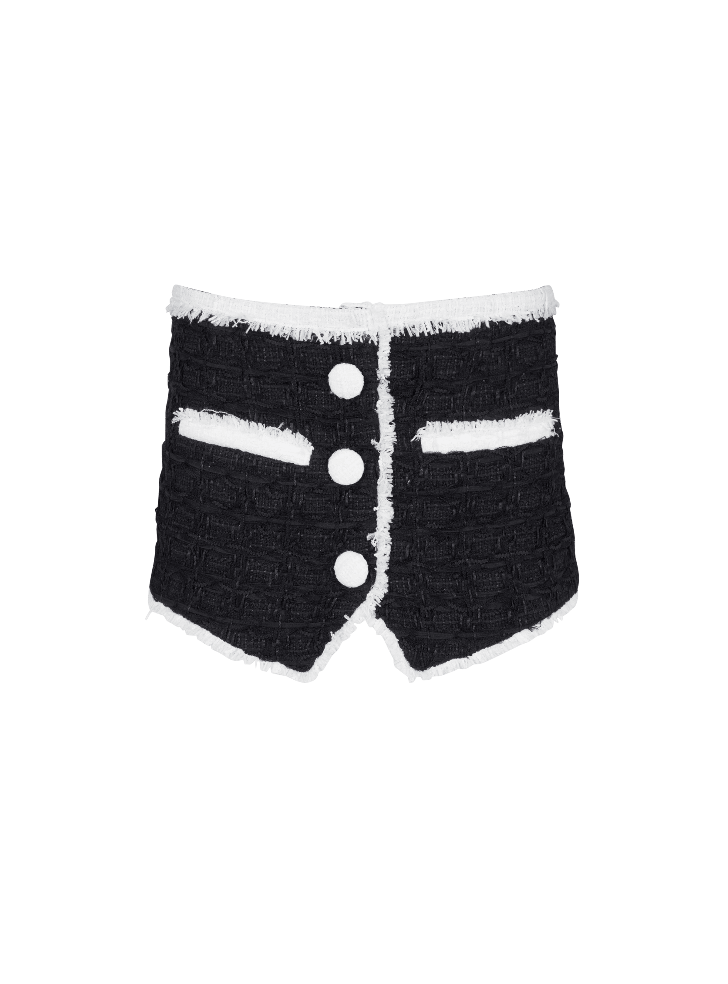 BALMAIN WOMEN'S CONTRASTED TWEED MINI SKIRT NWT