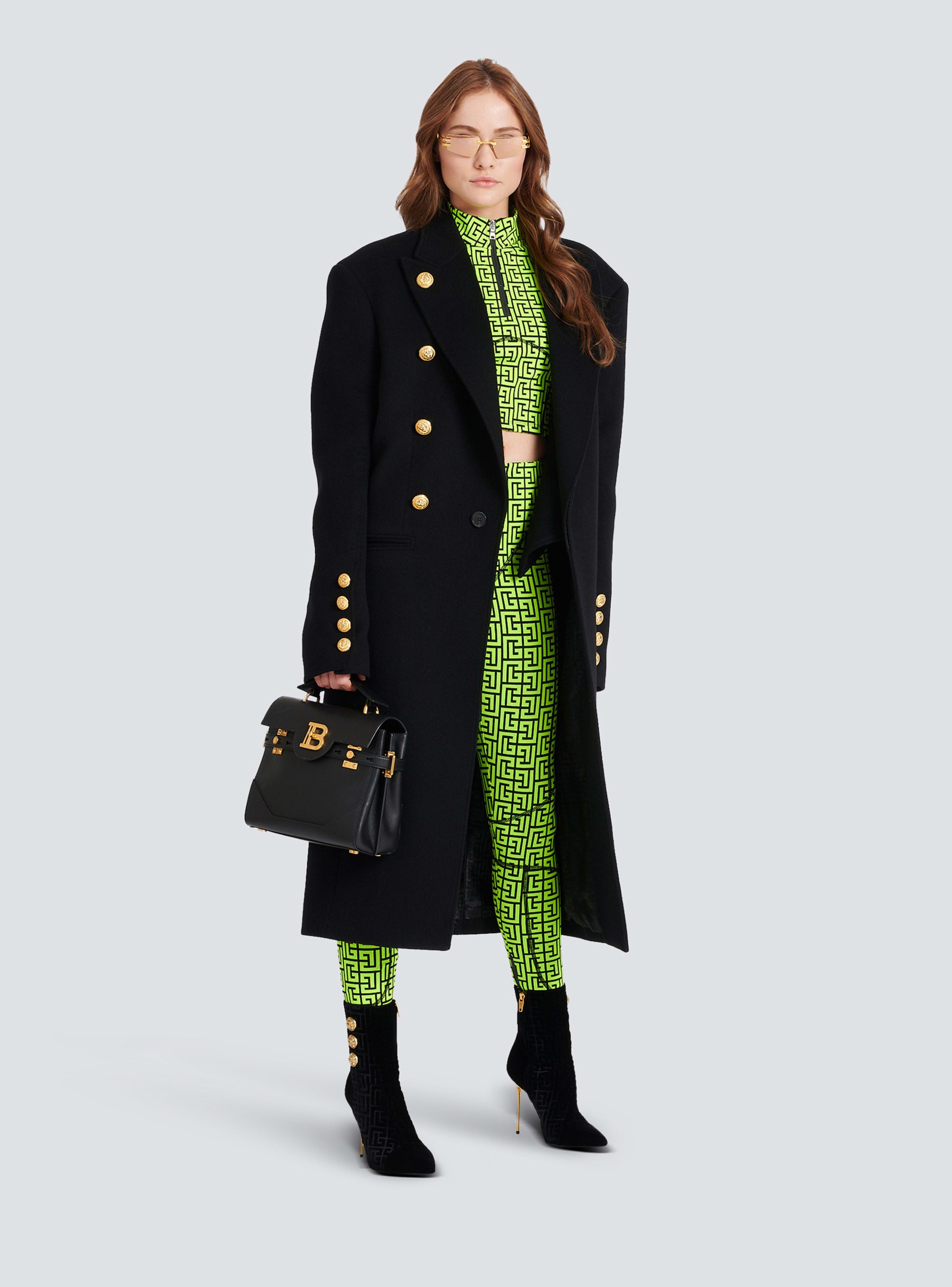 BALMAIN WOMEN'S SLEEVELESS ZIP MONOGRAM JERSEY CROP TOP NWT