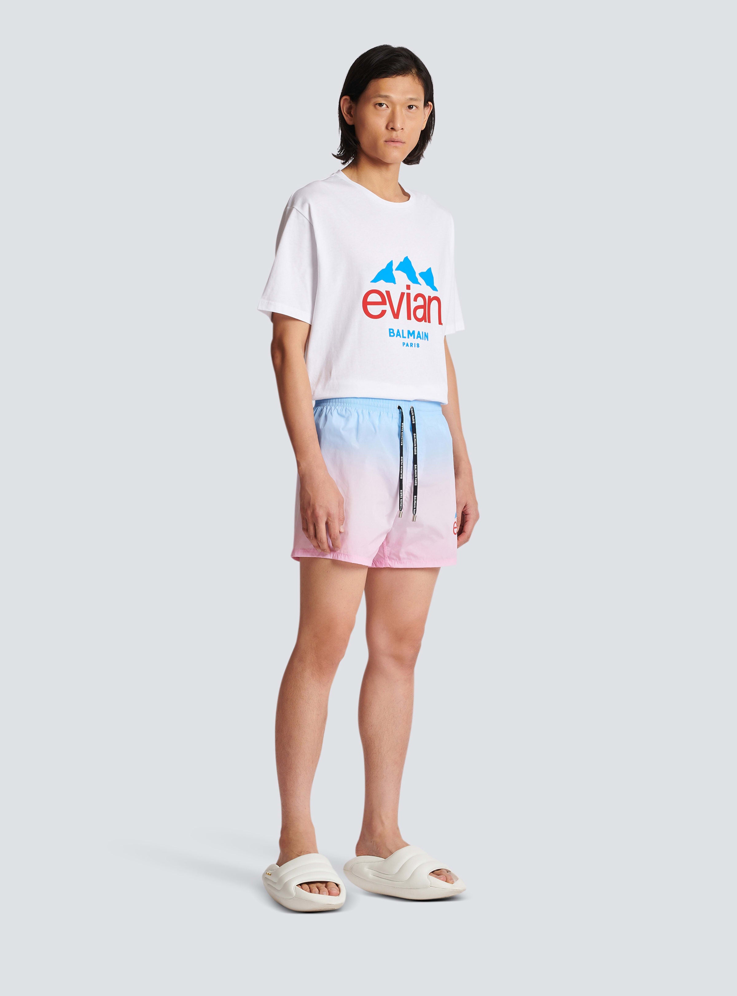 BALMAIN MEN'S BALMAIN X EVIAN GRADIENT SWIM SHORTS NWT