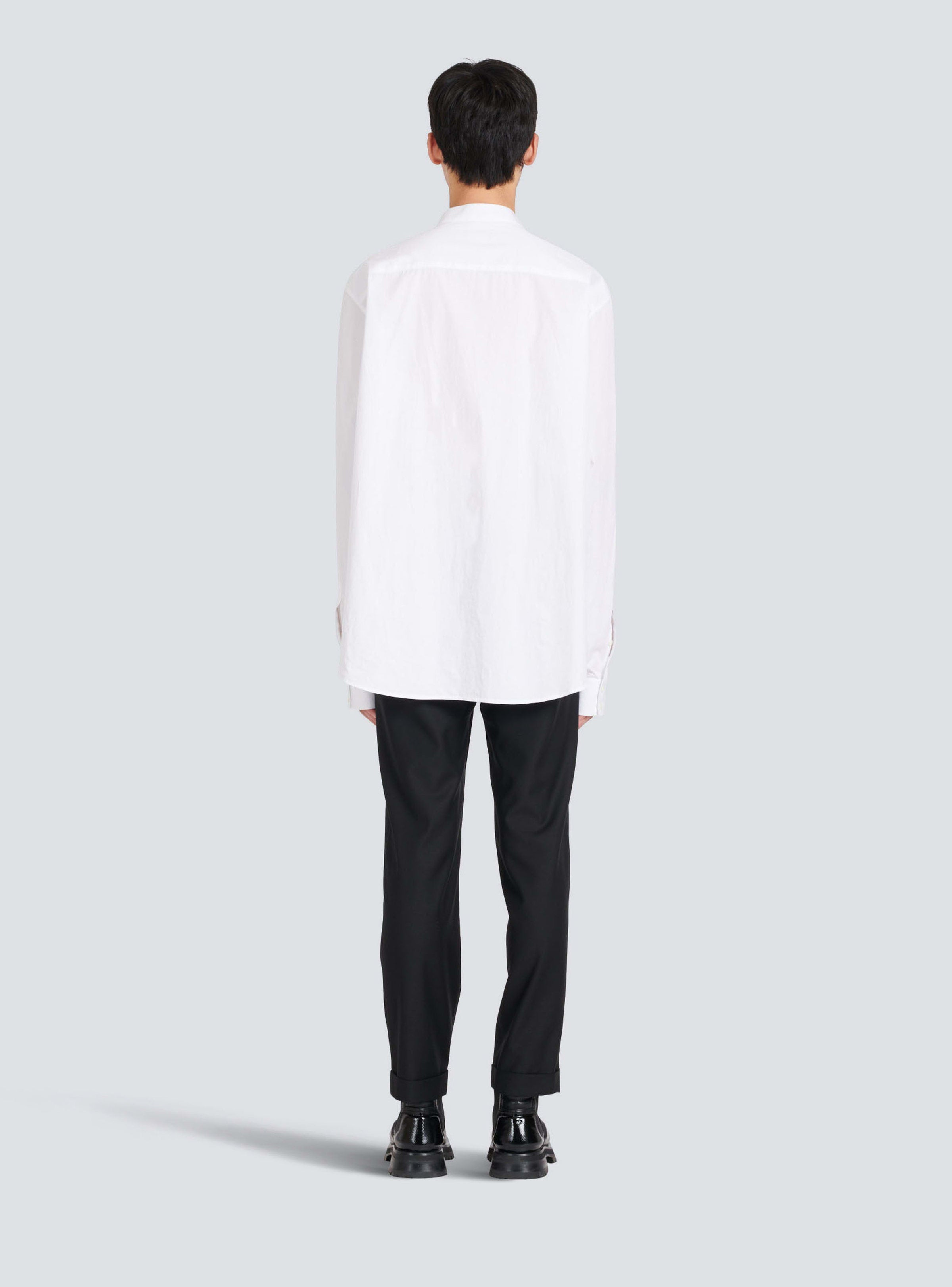 BALMAIN MEN'S MAO COLLAR COTTON SHIRT NWT
