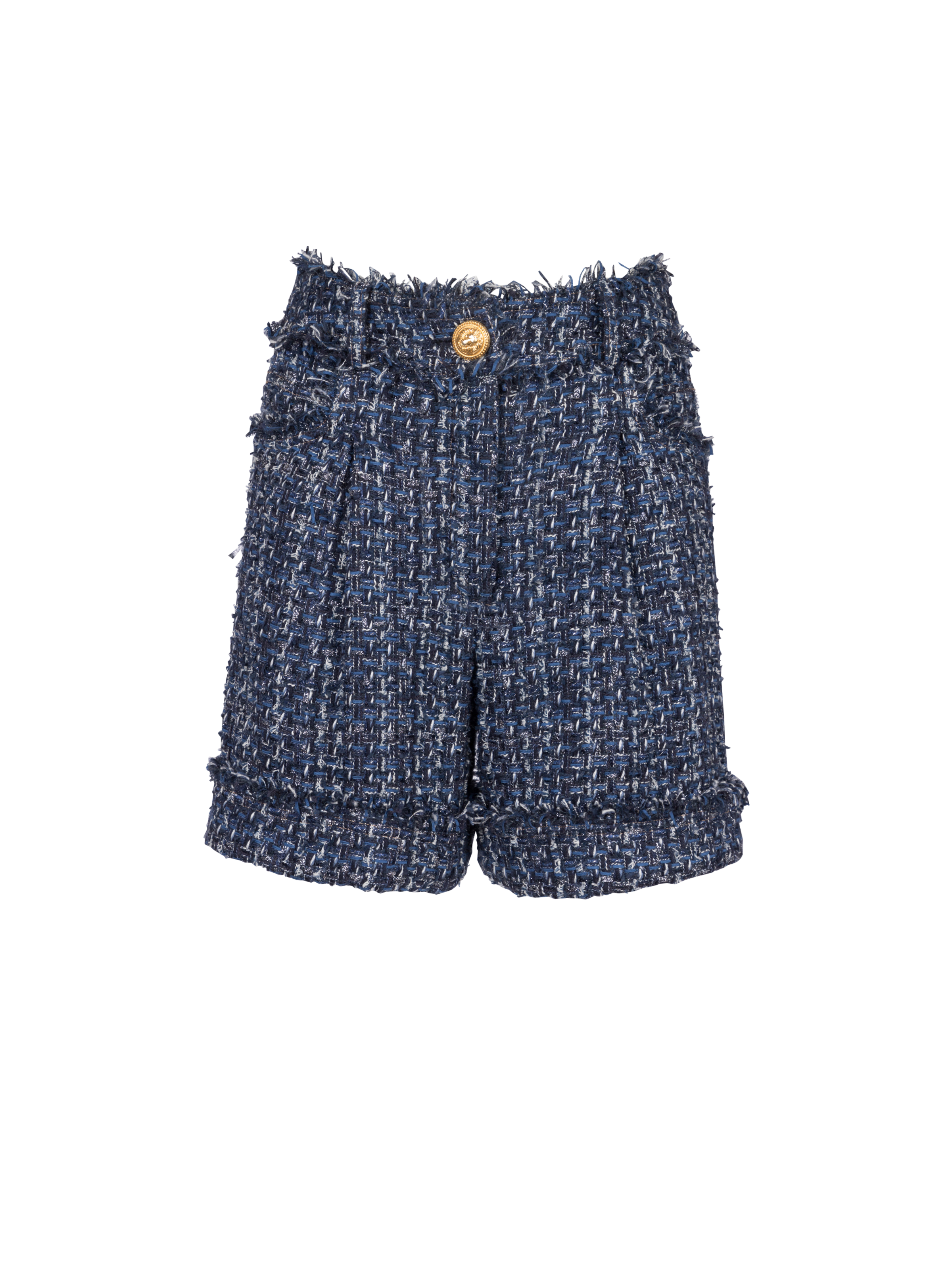 BALMAIN WOMEN'S HW DENIM TWEED SHORTS NWT