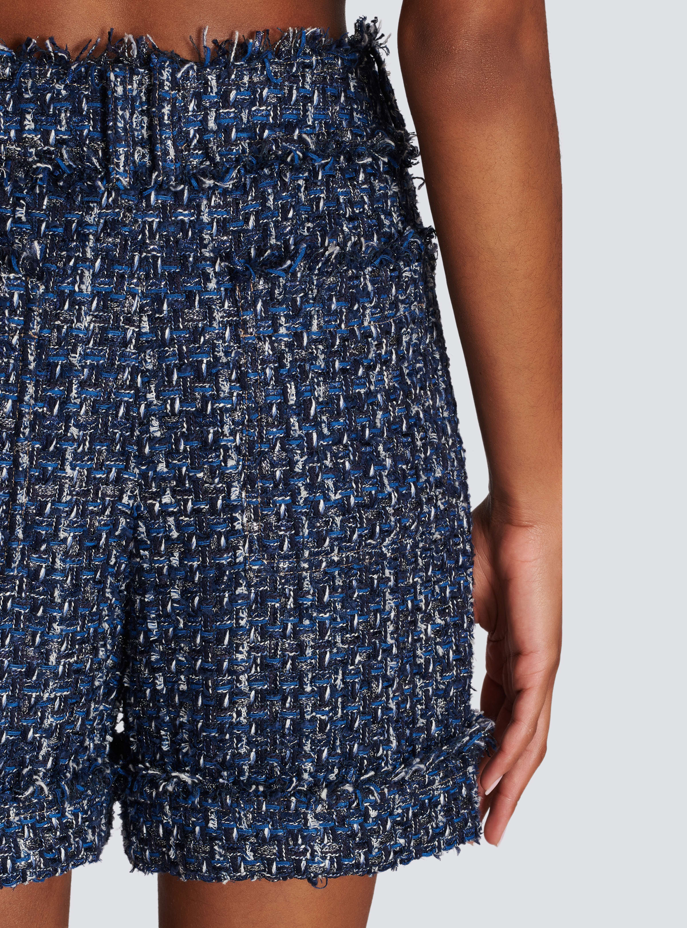 BALMAIN WOMEN'S HW DENIM TWEED SHORTS NWT