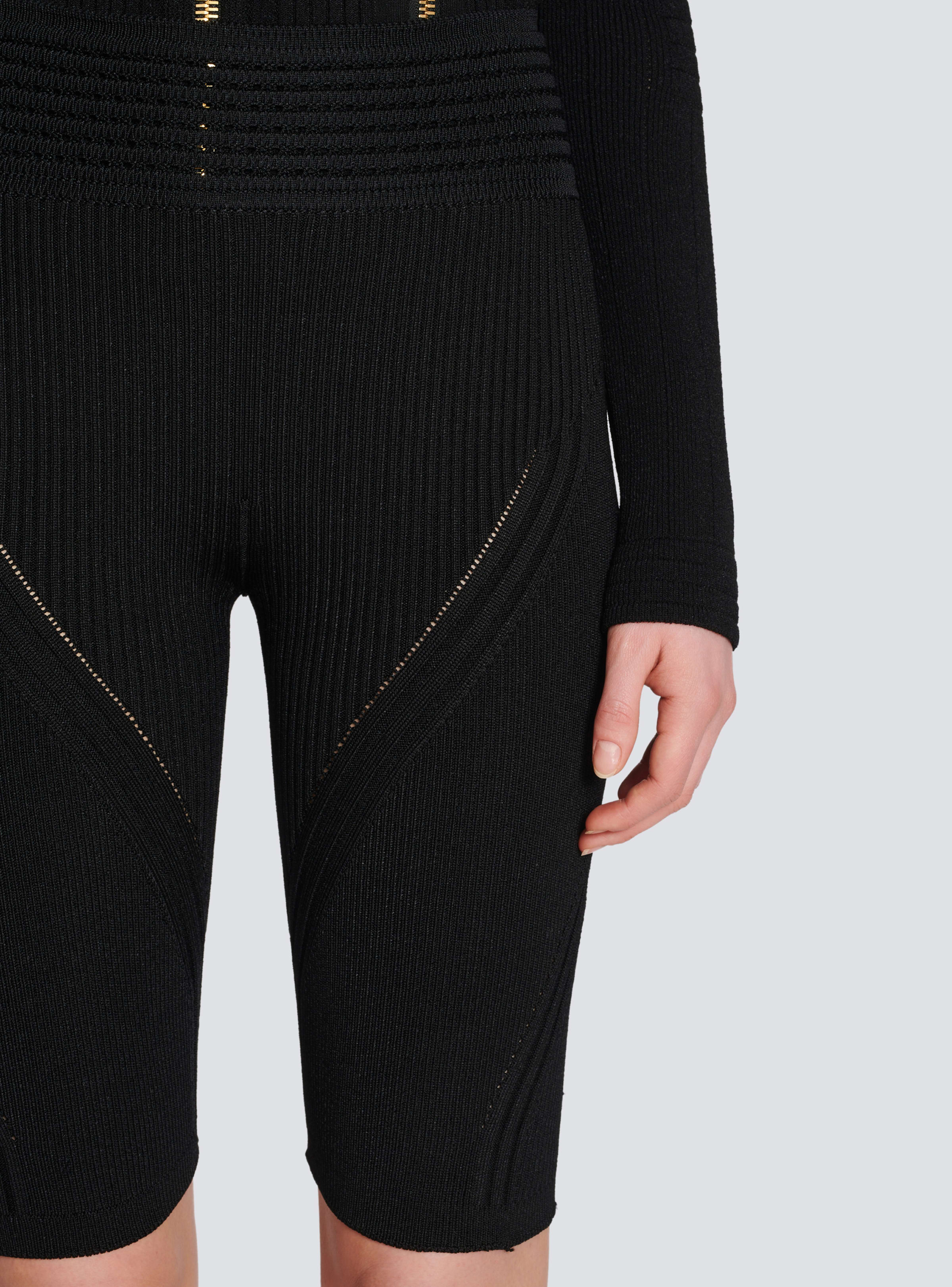 BALMAIN WOMEN'S HW RIBBED KNIT CYCLIST SHORTS NWT