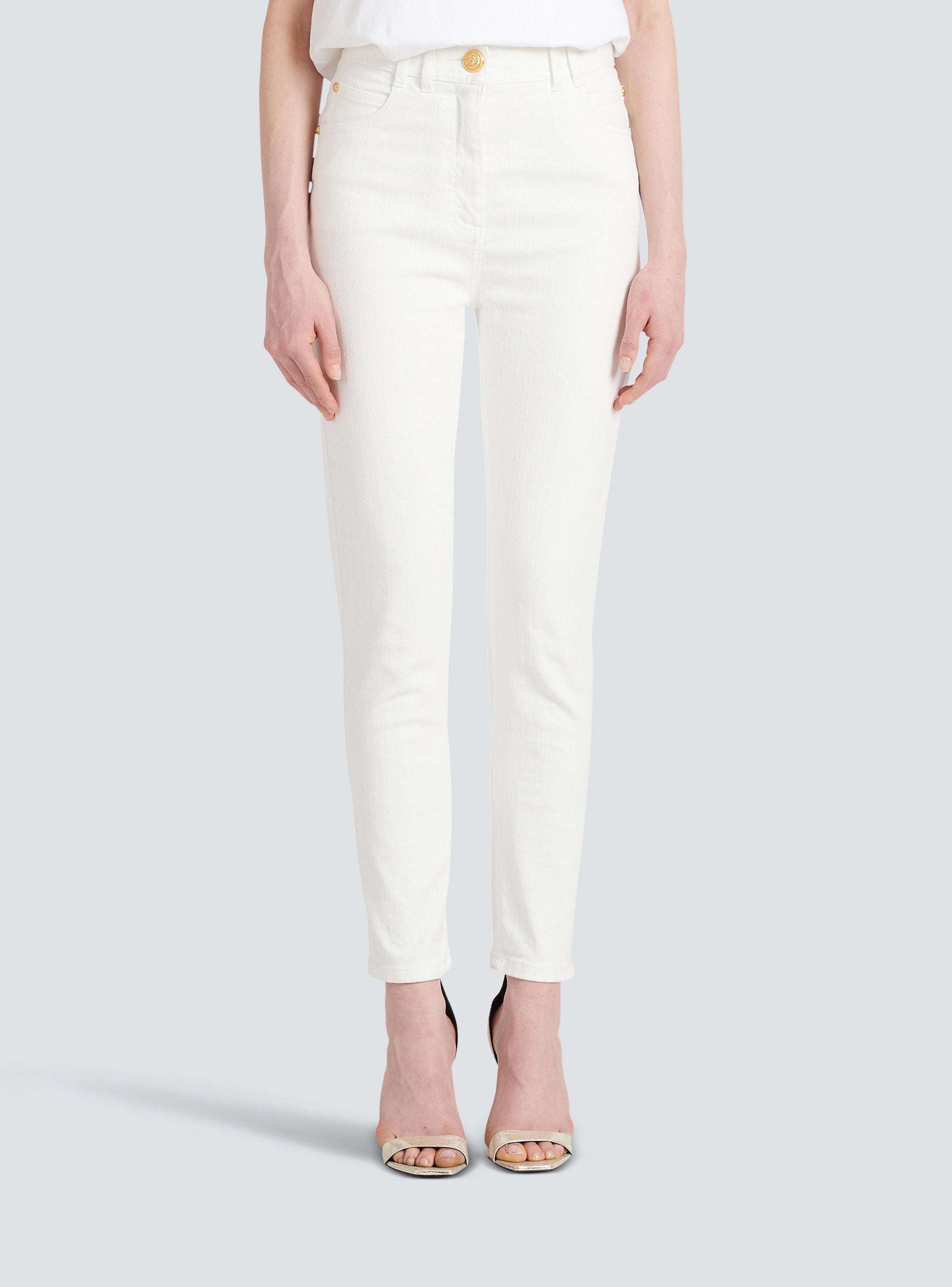 BALMAIN WOMEN'S HW WHITE DENIM SLIM JEANS NWT