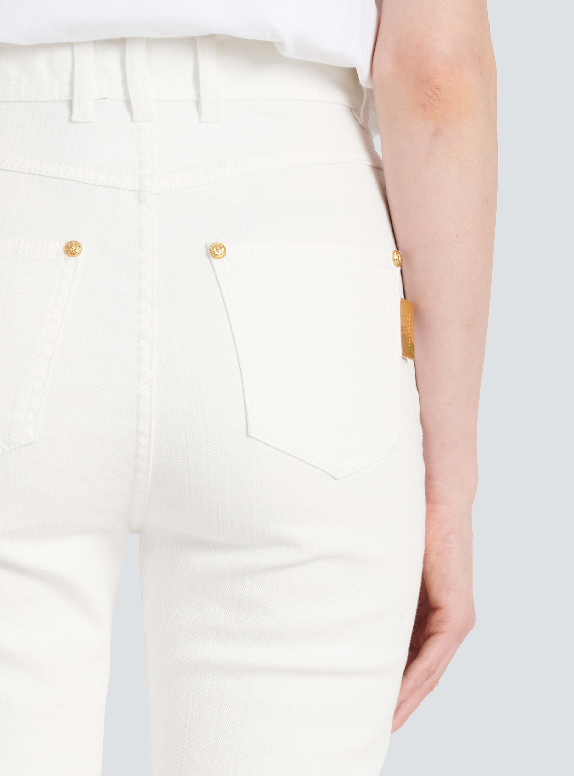 BALMAIN WOMEN'S HW WHITE DENIM SLIM JEANS NWT