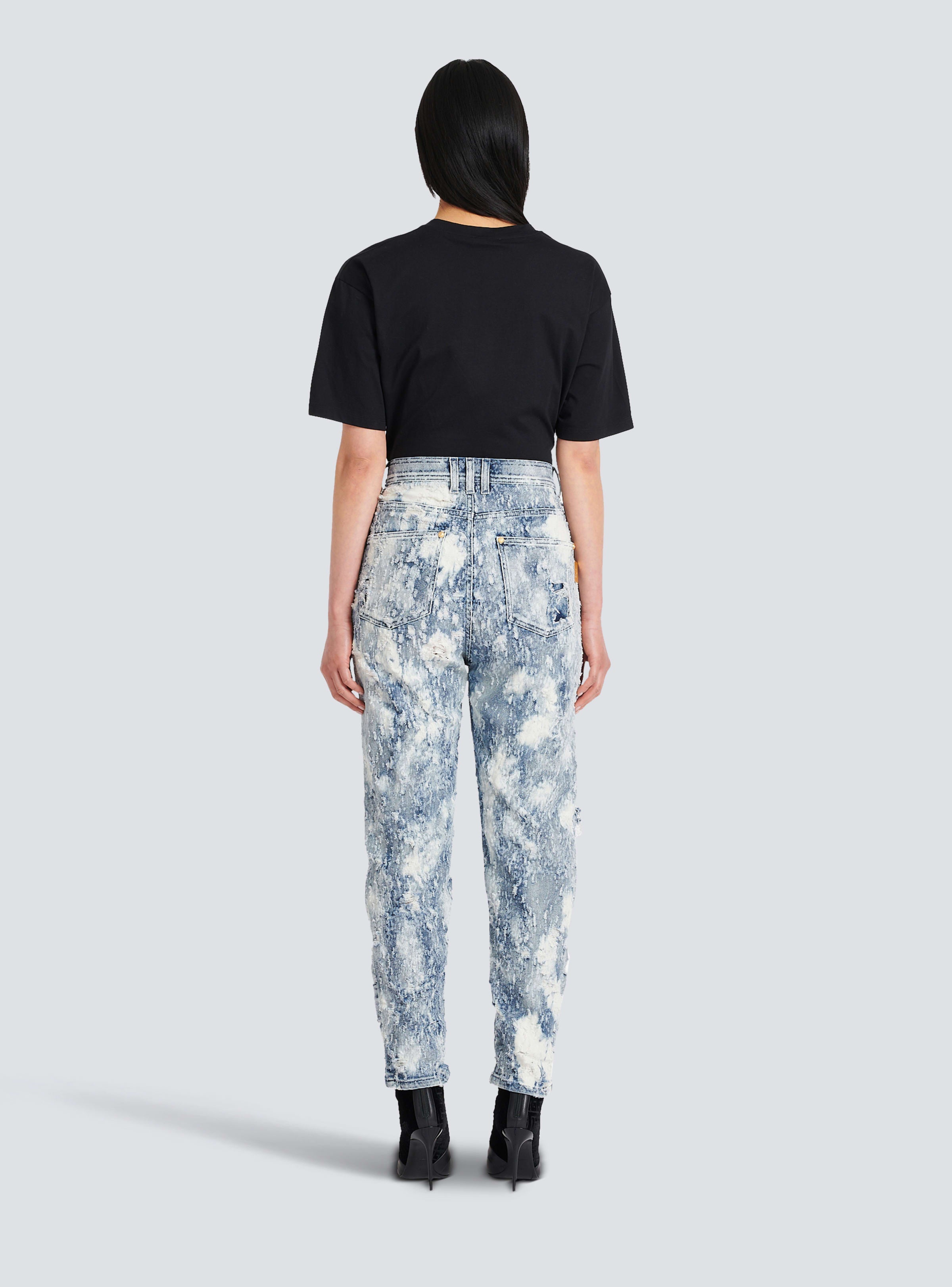 BALMAIN WOMEN'S BLEACHED & DESTROY BOYFRIEND JEANS NWT