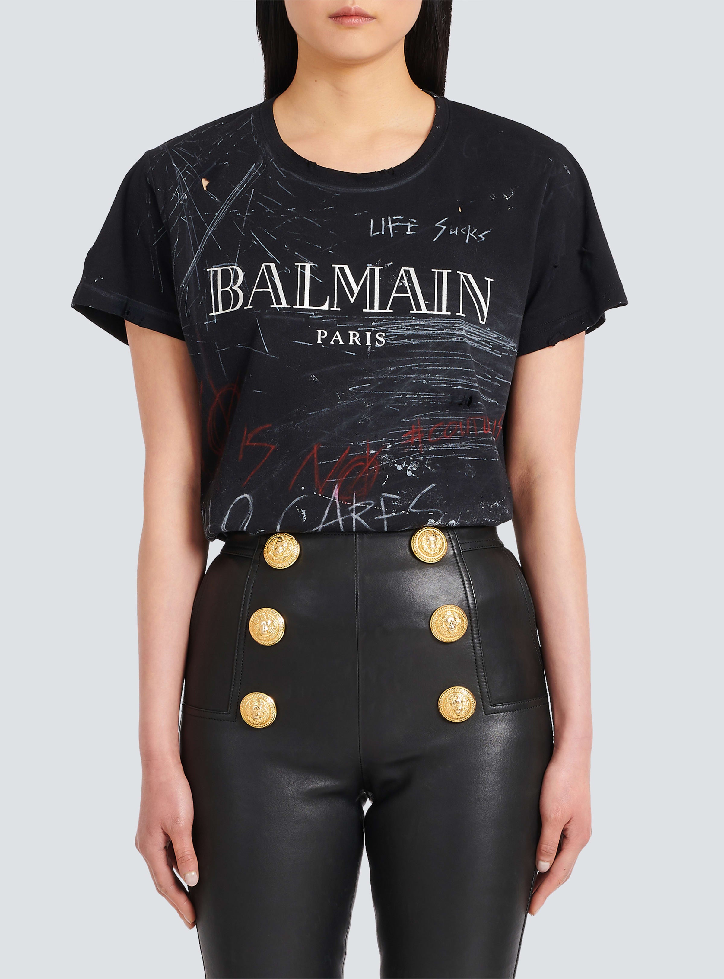 BALMAIN WOMEN'S HW 6 BTN LEATHER SKINNY PANTS NWT