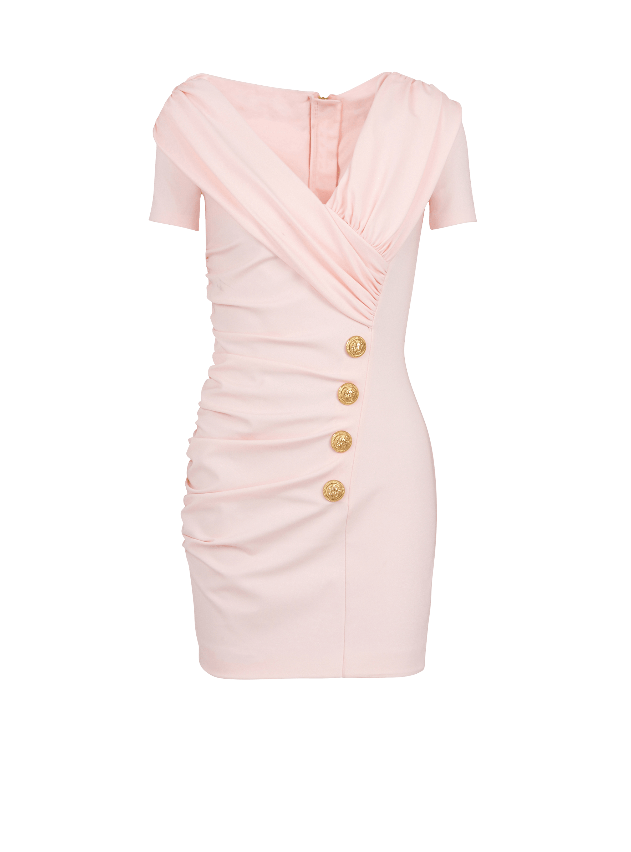 BALMAIN WOMEN'S 4BTN ASYMETRIC OFF SHOULDER JERSEY DRESS NWT