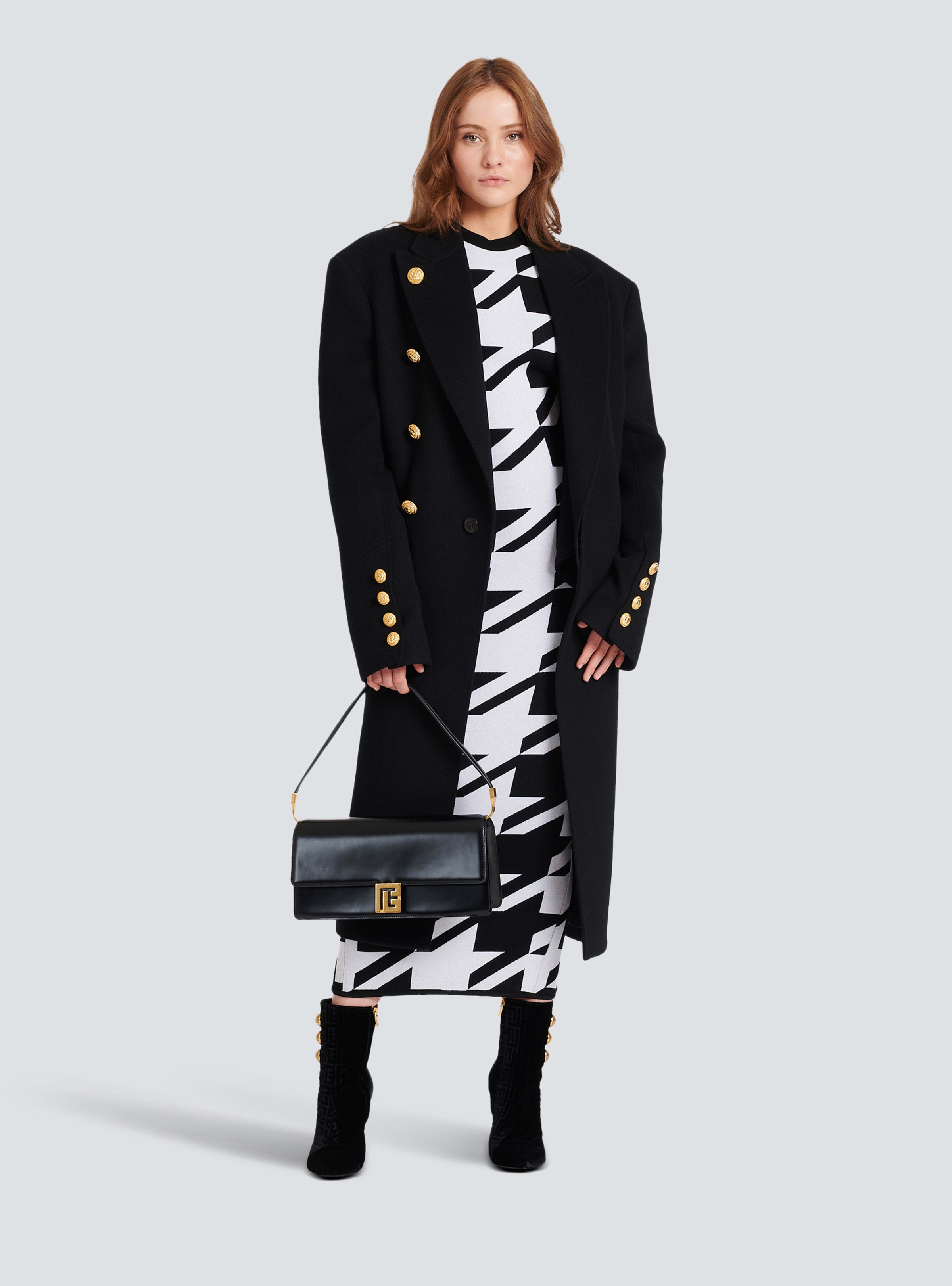 BALMAIN WOMEN'S SLEEVELESS HOUNDSTOOTH KNIT MIDI DRESS NWT