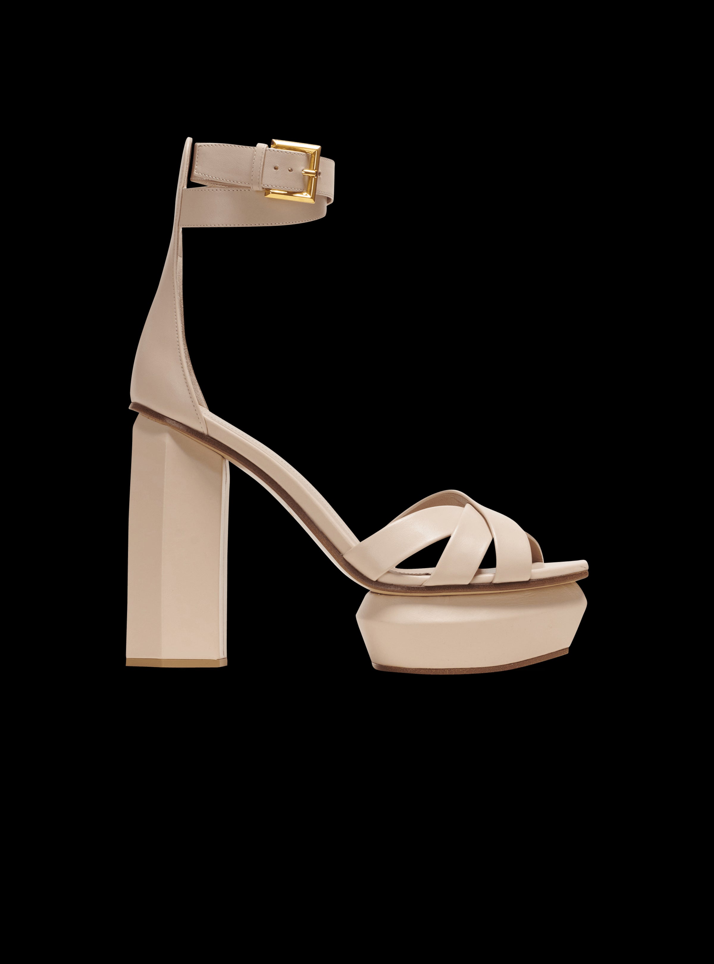 BALMAIN WOMEN'S PLATFORM SANDAL AVA-CALFSKIN NWT