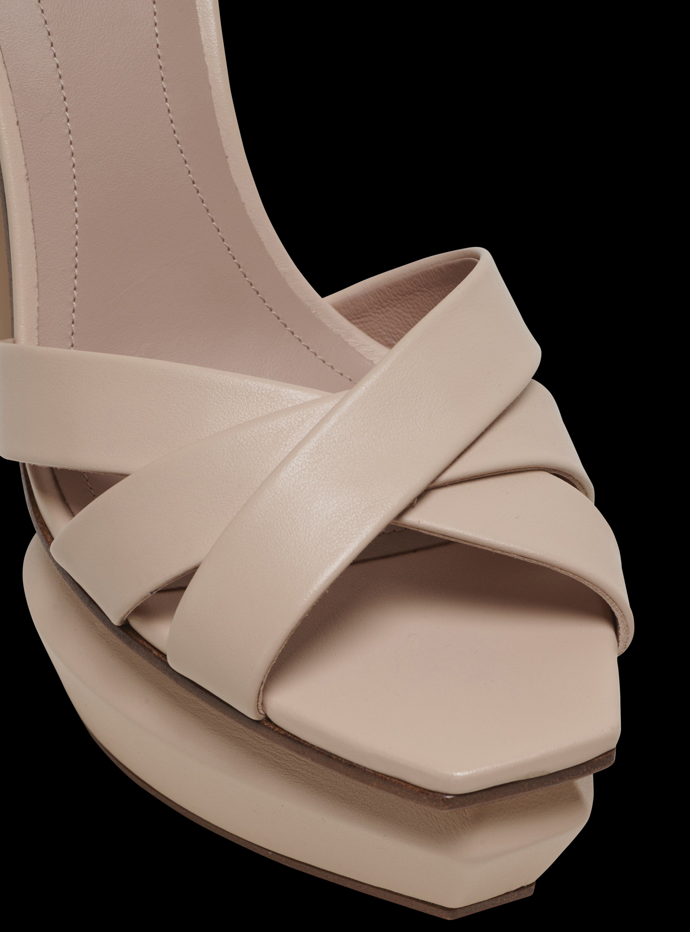 BALMAIN WOMEN'S PLATFORM SANDAL AVA-CALFSKIN NWT