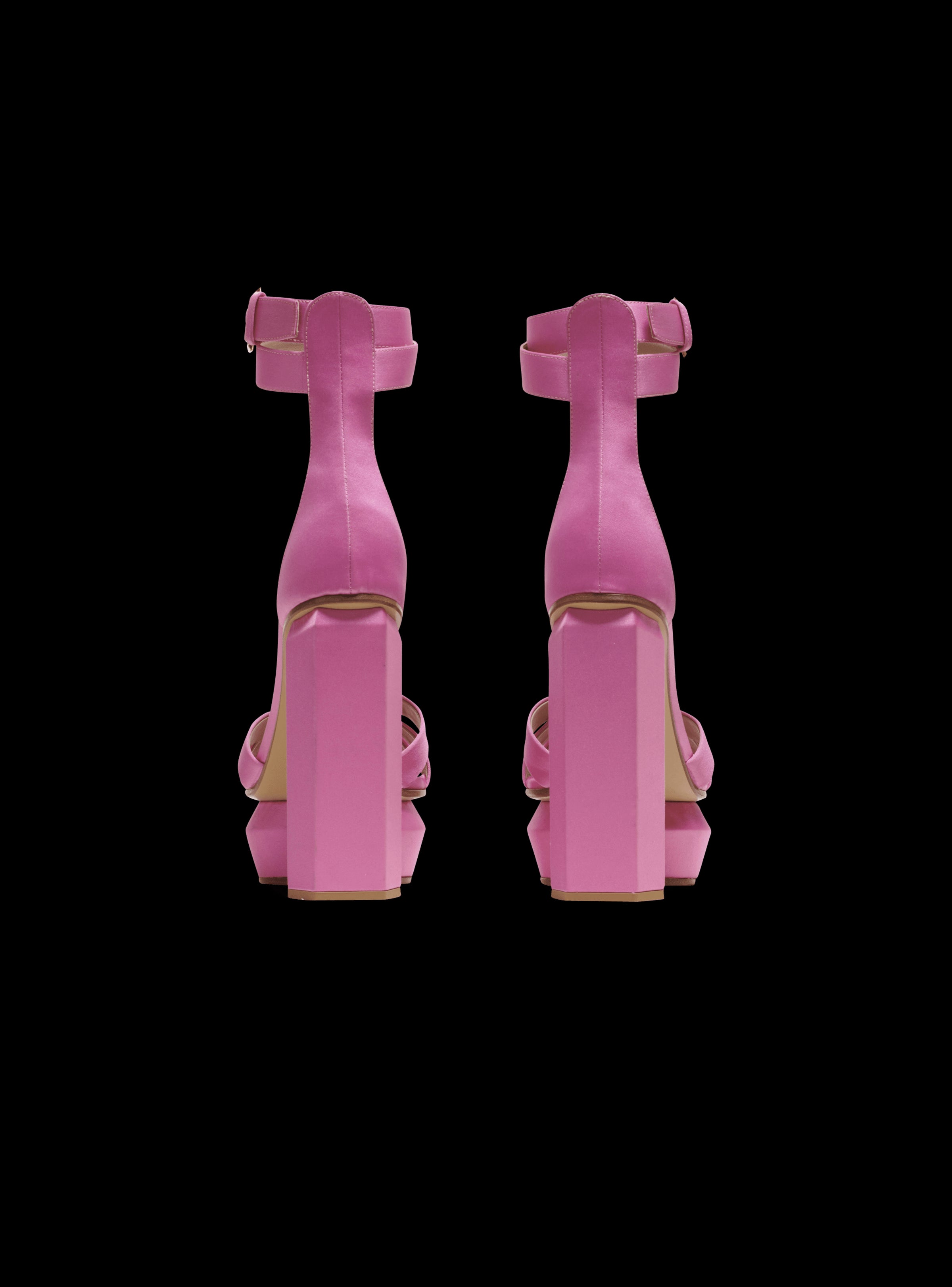 BALMAIN WOMEN'S PLATFORM SANDAL AVA-SATIN NWT